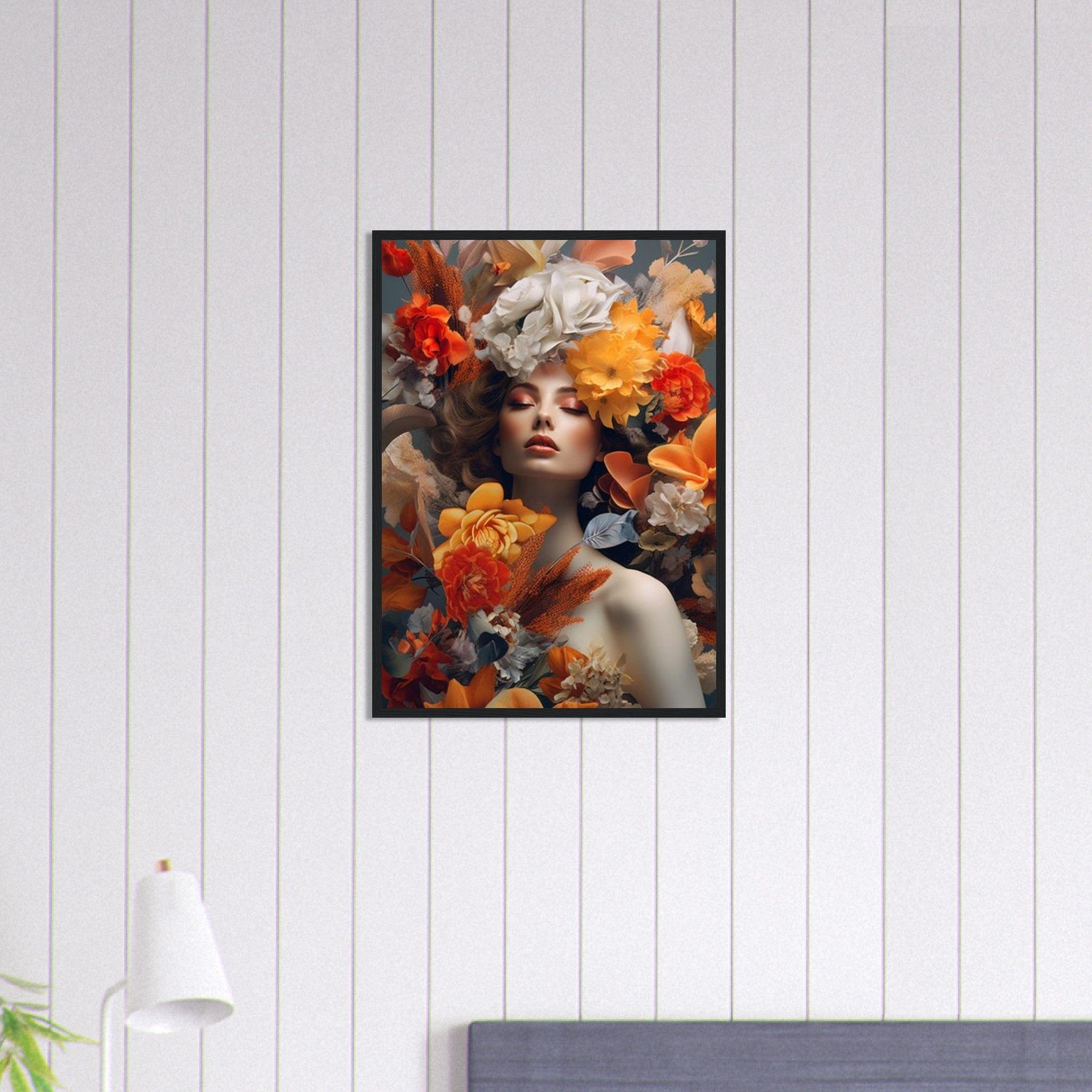 Canvanation Print Material 50x70 cm / 20x28″ Tableau Femme Fleurs Cheveux : Épanouissement floral