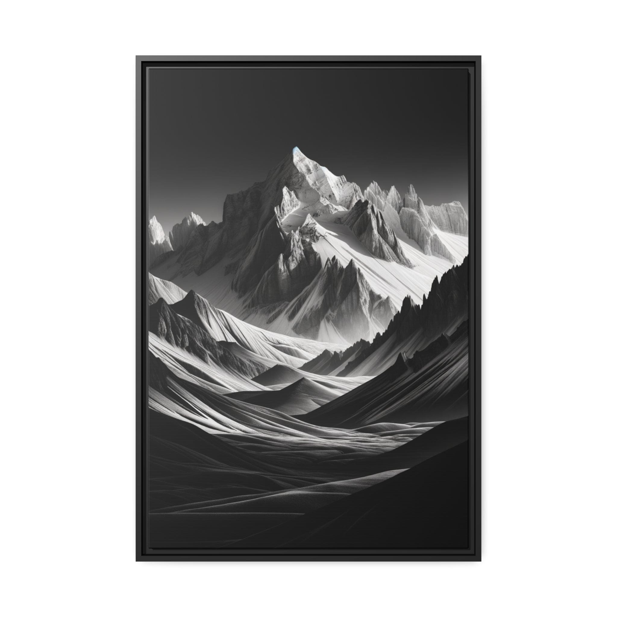 Printify Canvas 61.00 Cm″ x 91.40 Cm″ (Vertical) Tableau "Contraste majestueux : Le paysage montagneux en noir et blanc"