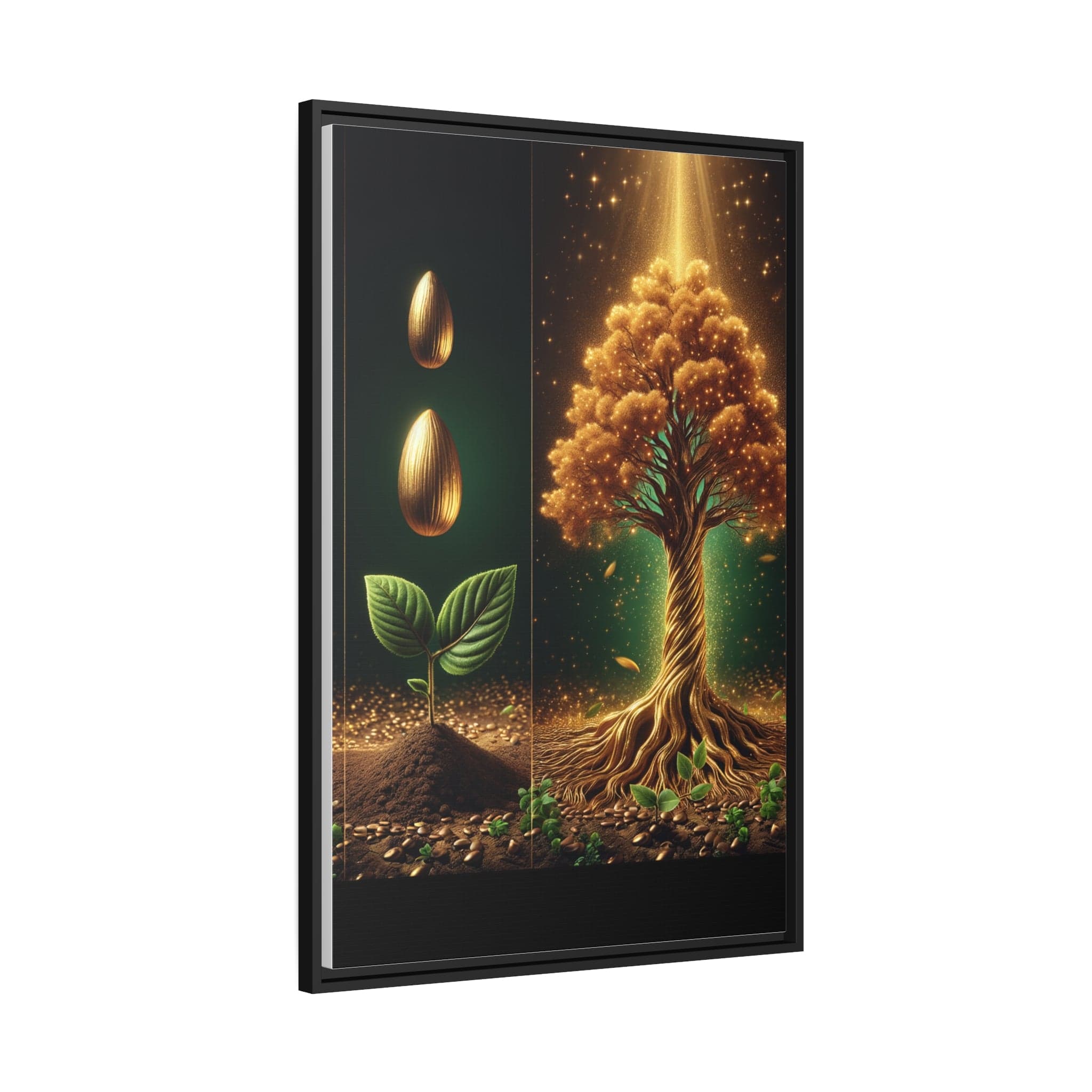 Printify Canvas Tableau La splendeur éternelle d'un Arbre de Vie doré