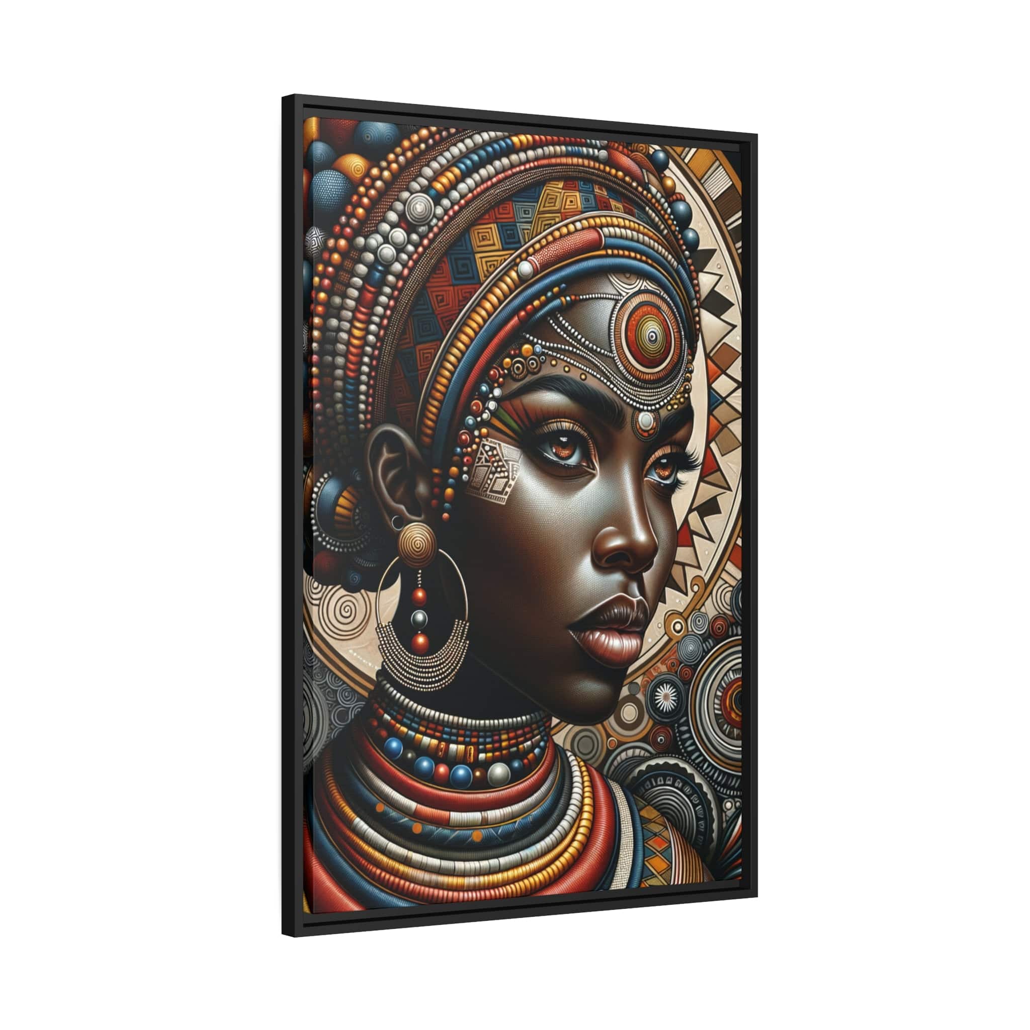 Printify Canvas Tableau "La beauté et la grâce de la femme africaine : Un tableau vibrant de couleurs et de culture"