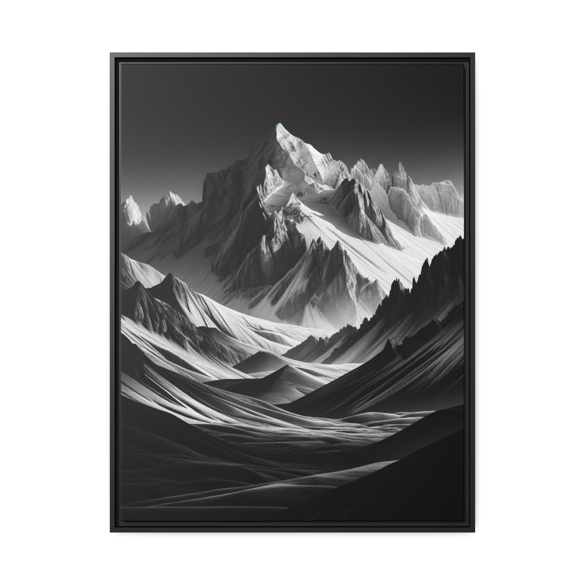 Printify Canvas 76.20 Cm" x 101.60 Cm" (Vertical) Tableau "Contraste majestueux : Le paysage montagneux en noir et blanc"