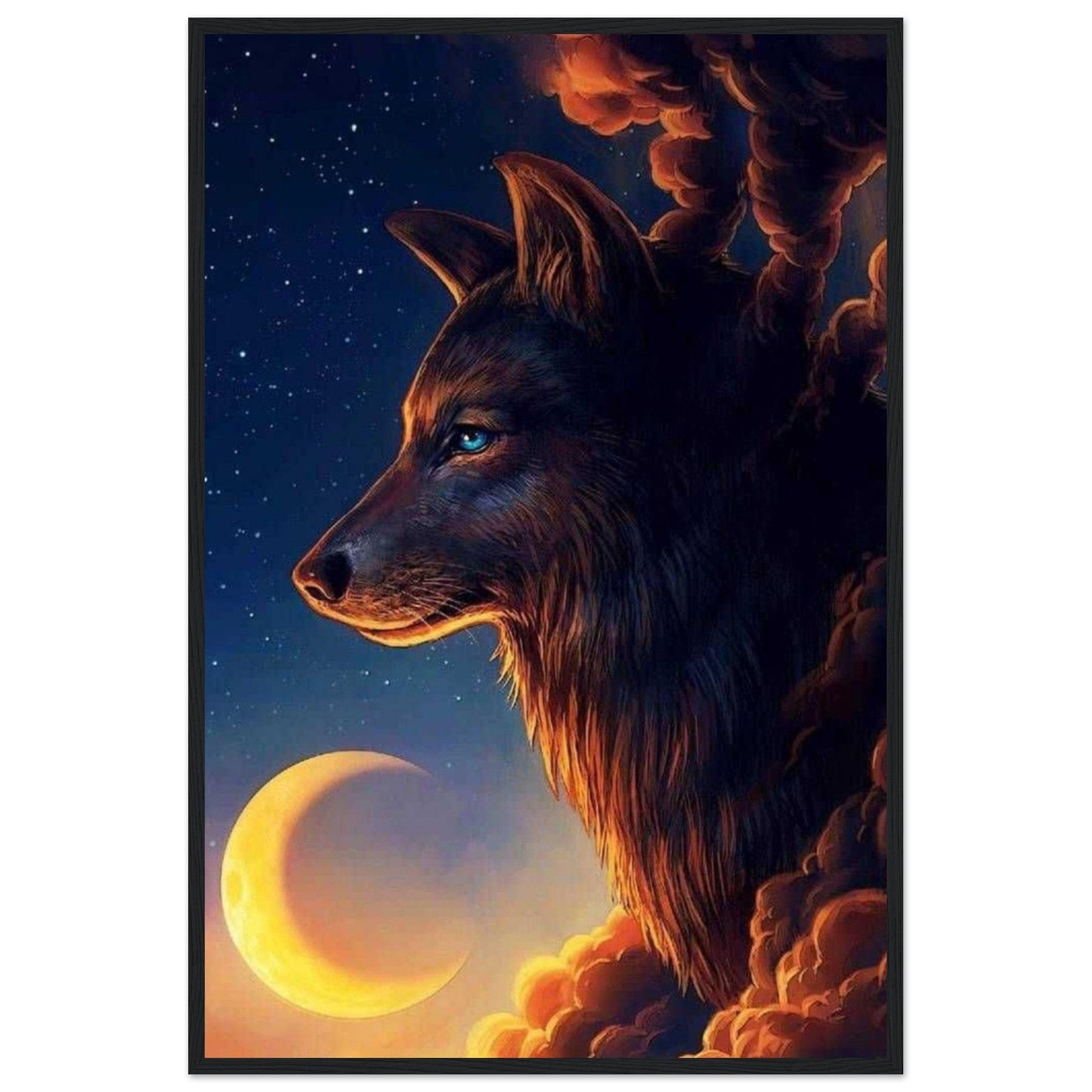 Tableau Loup Lune - Canvanation