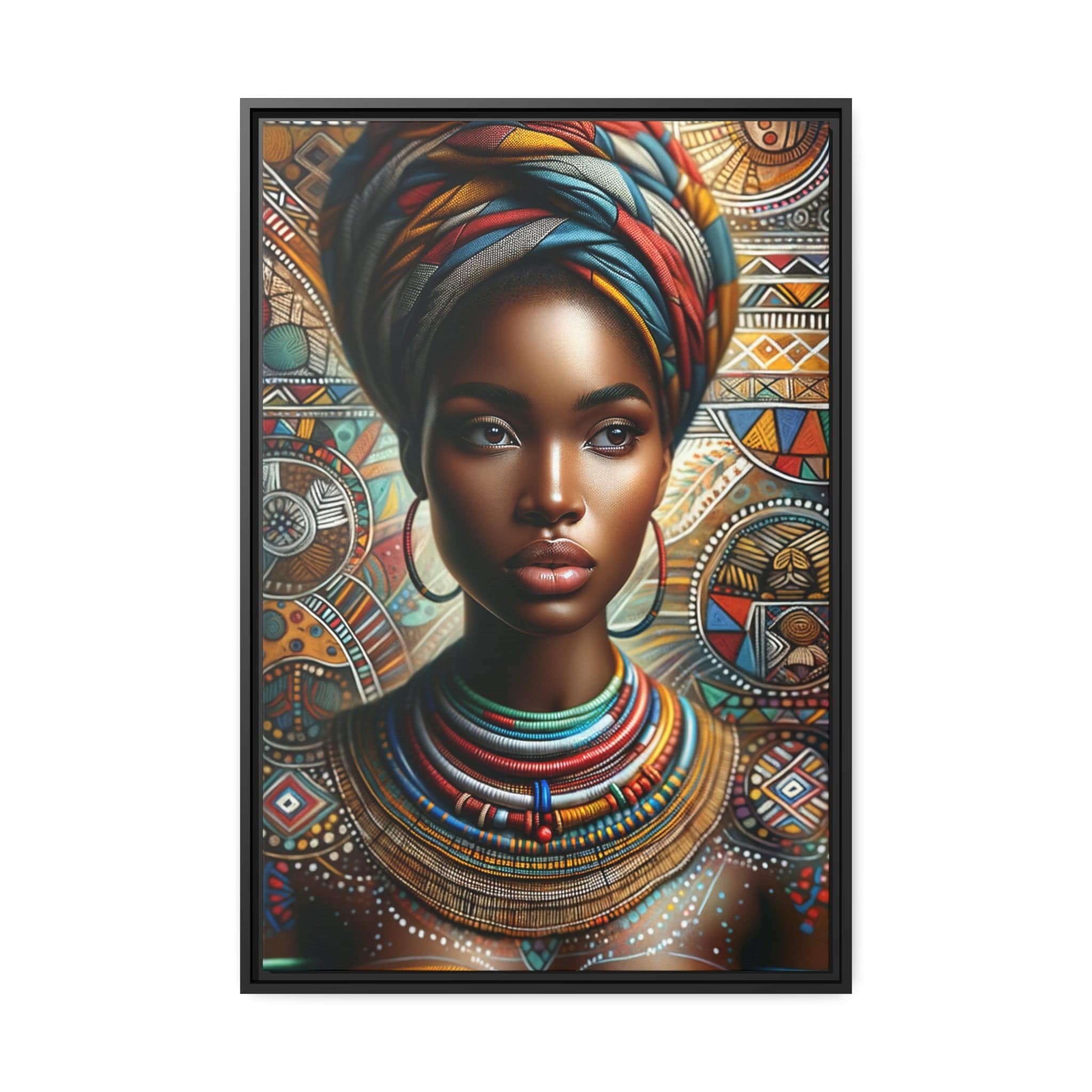 Printify Canvas 61.00 Cm″ x 91.40 Cm″ (Vertical) Tableau "L'éclat de la féminité africaine"