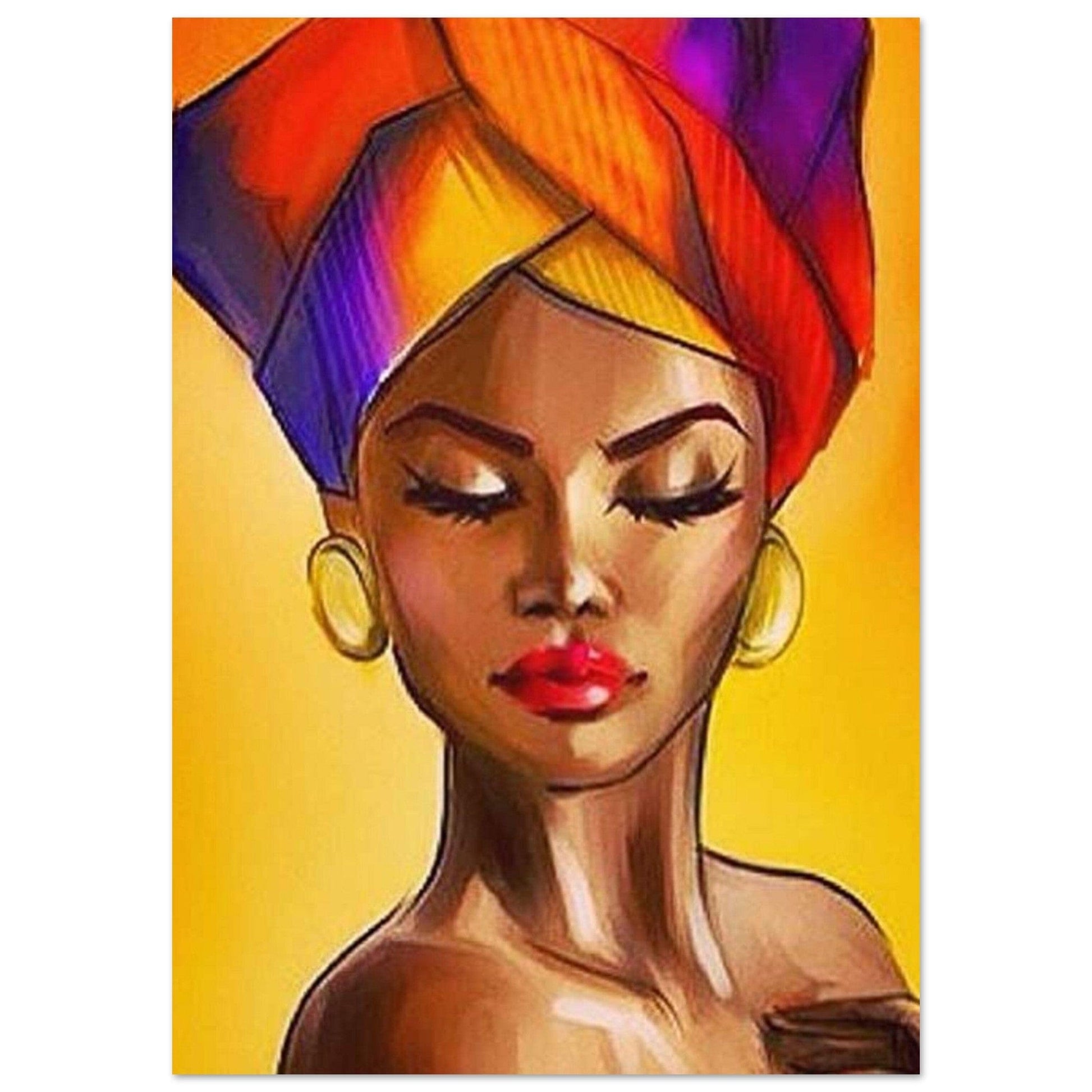 Tableau Africain Turban Couleur - Canvanation