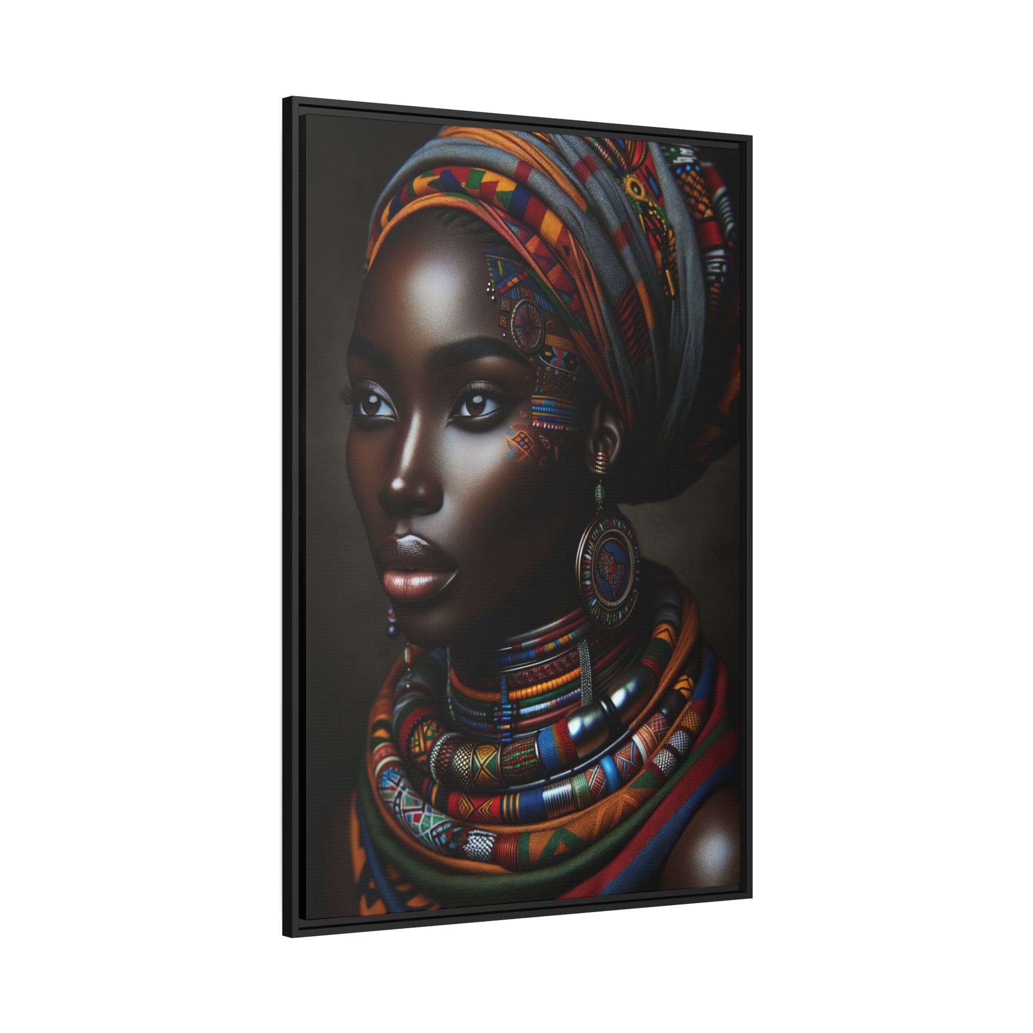 Printify Canvas Tableau "La beauté africaine: un portrait captivant de la femme"