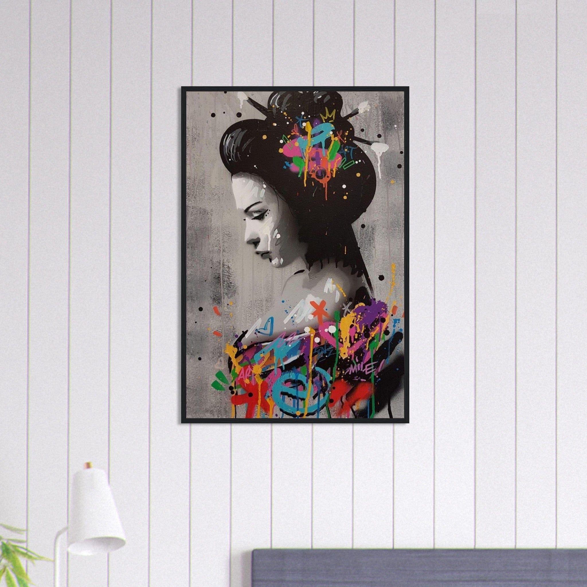 Canvanation Print Material 60x90 cm / 24x36″ Tableau Street Art Japonais Geisha