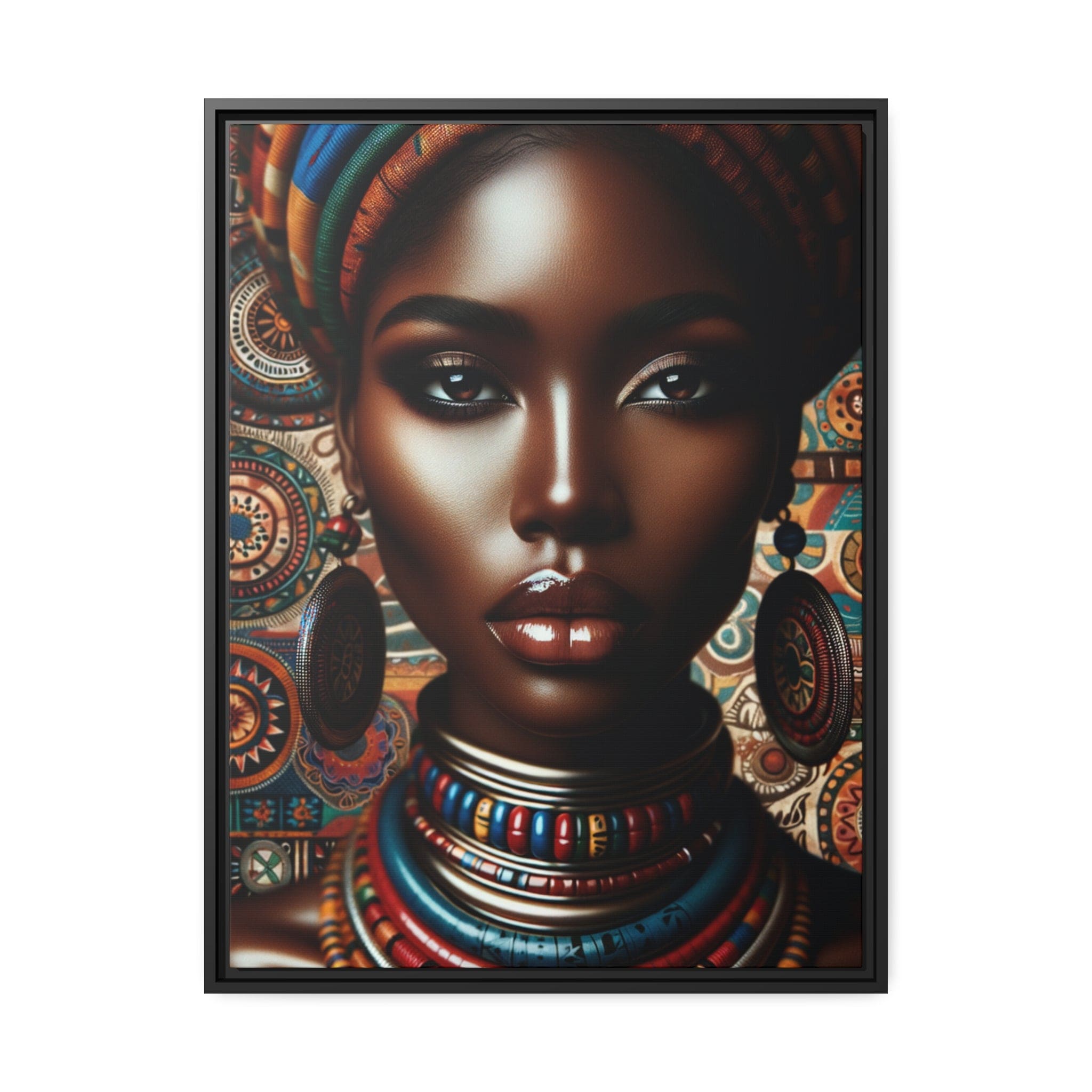 Printify Canvas 61.00 Cm" x 81.30 Cm" (Vertical) Tableau "La puissance et la grâce : Évocation des femmes africaines à travers les coups de pinceau"