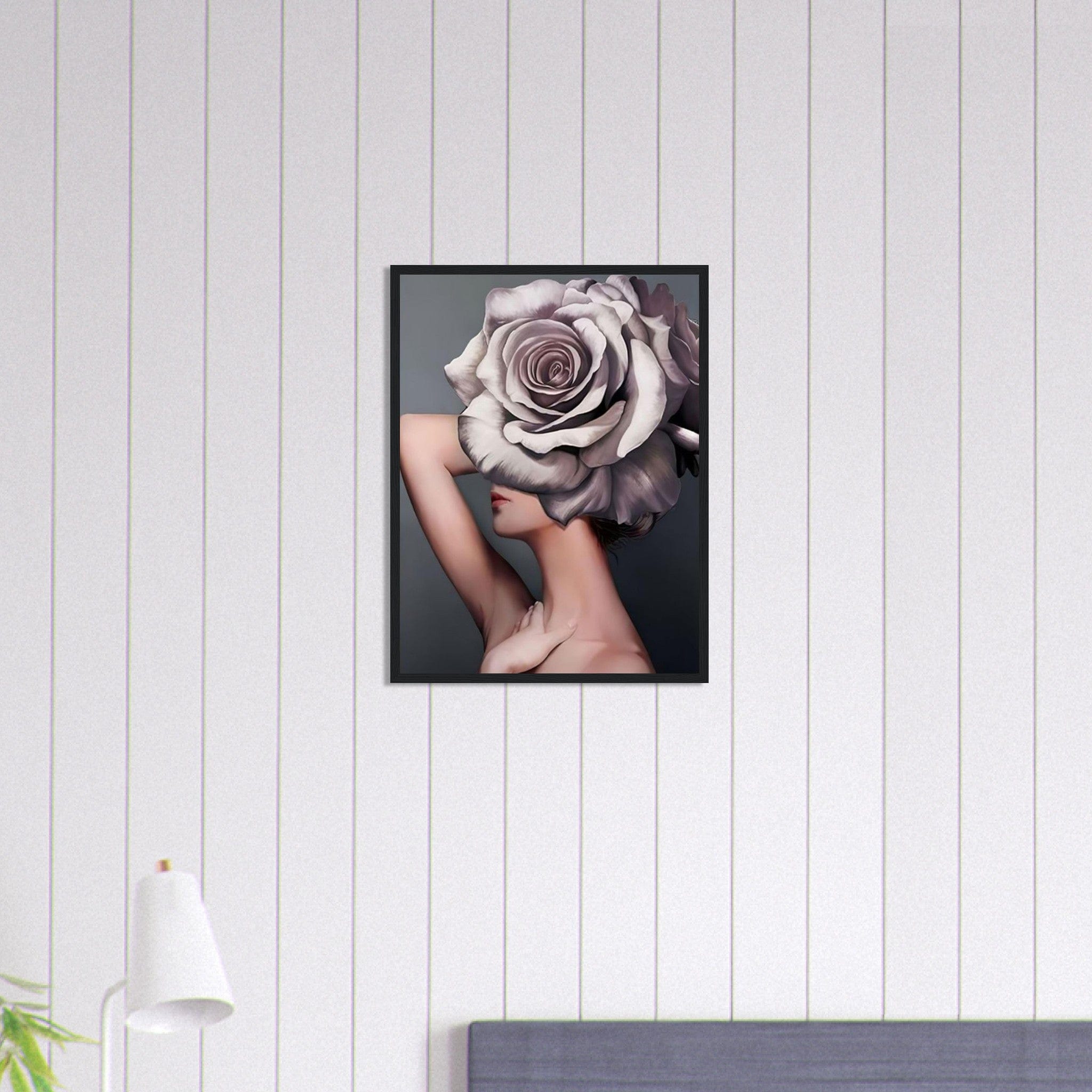 Canvanation Print Material 45x60 cm / 18x24″ Tableau Femme Fleurs Cheveux Violet Et Blanc