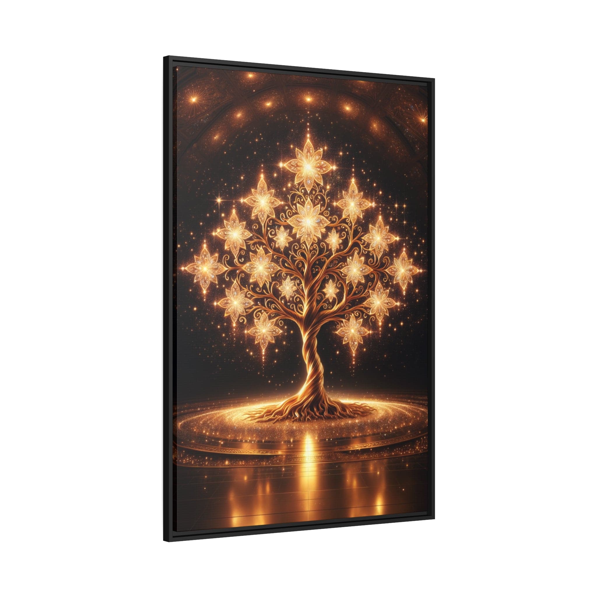 Printify Canvas Tableau Arbre De Vie Nuance D'or