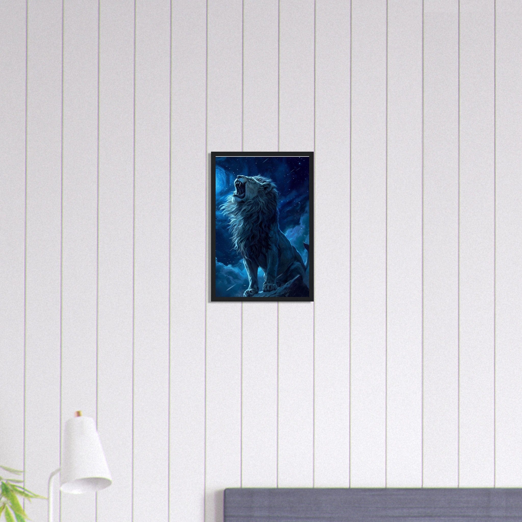 Canvanation Print Material 30x45 cm / 12x18″ Tableau Lion Xxl Bleu