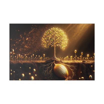 Tableau L'Arbre de Vie scintillant d'or Canvanation