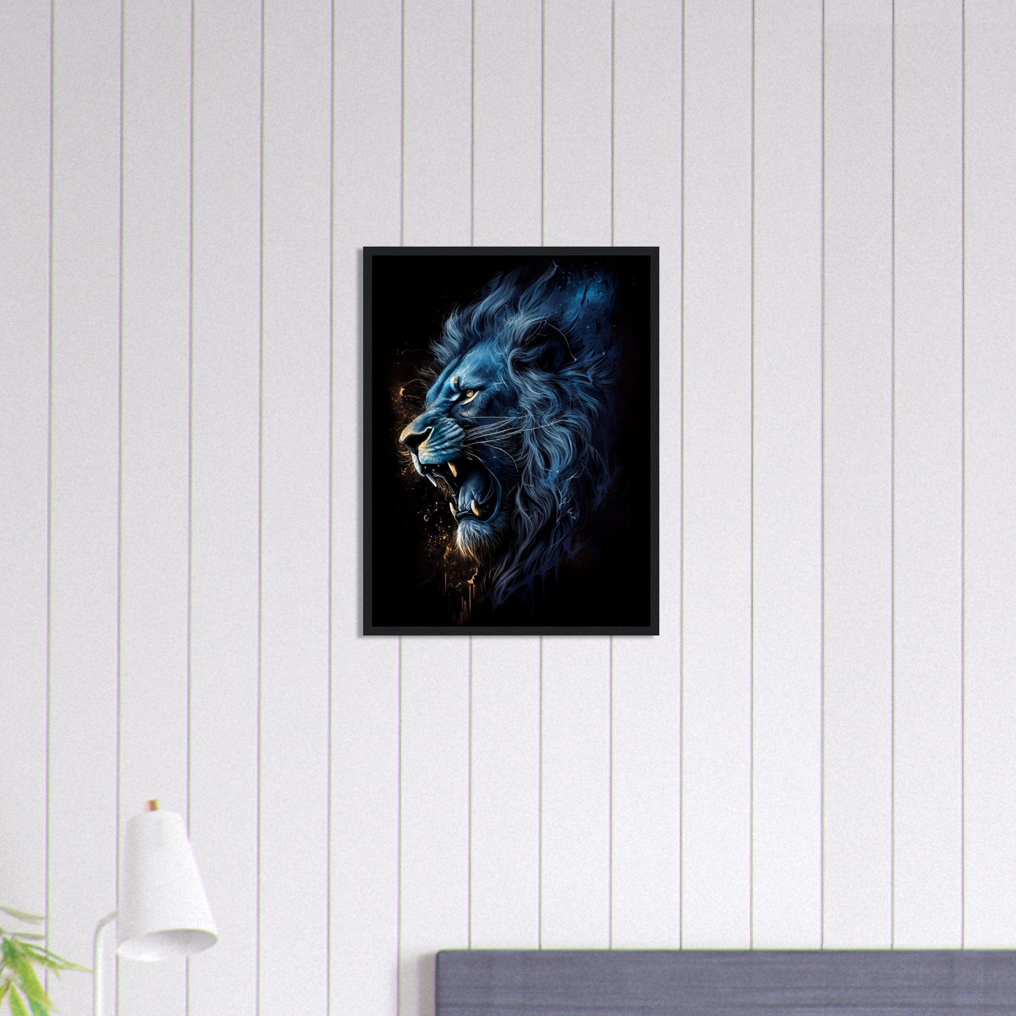 Canvanation Print Material 45x60 cm / 18x24″ Tableau Lion Art Bleu