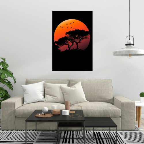 Tableau Africain Coucher De Soleil