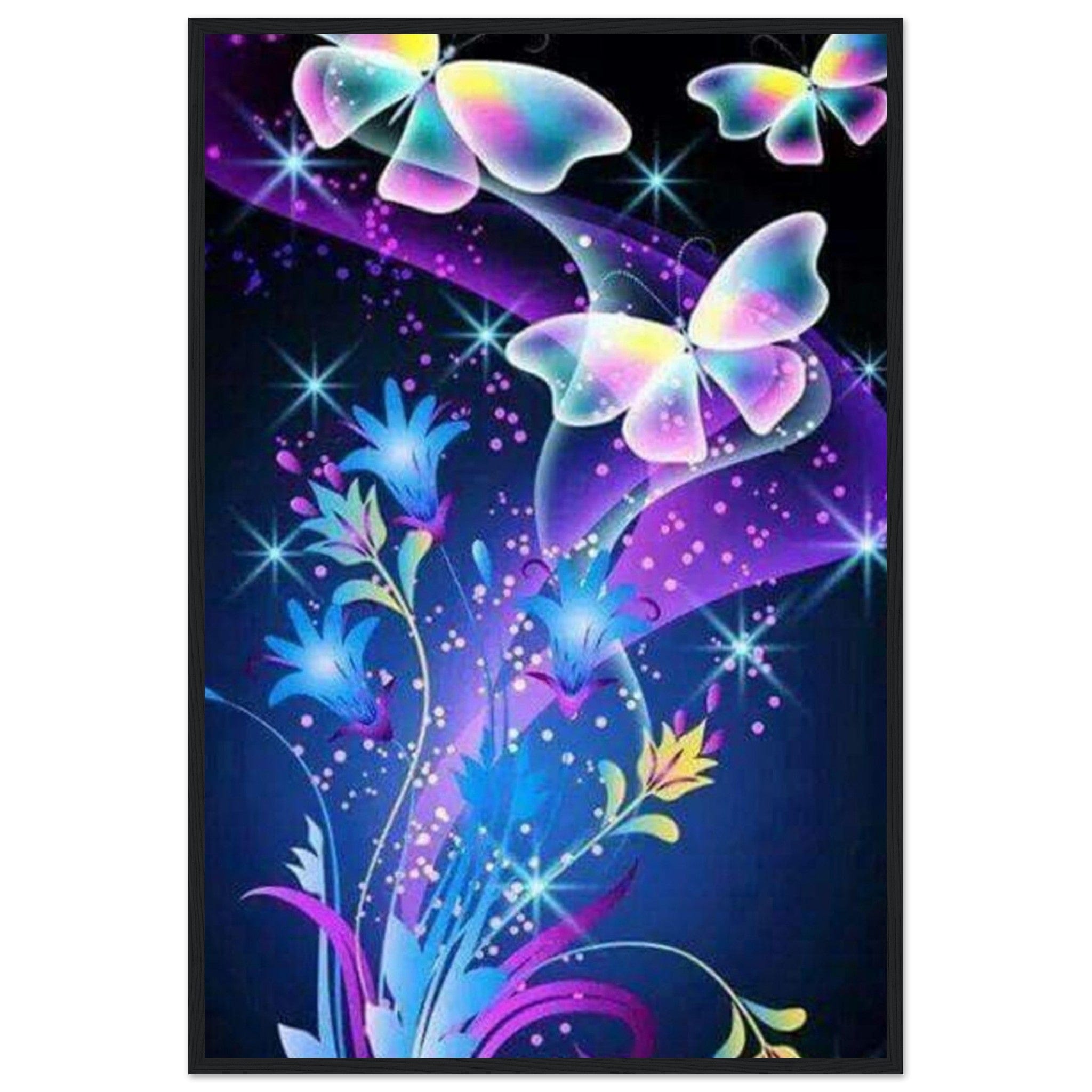 Gelato Print Material 60x90 cm / 24x36″ Peinture Papillons Et Fleurs