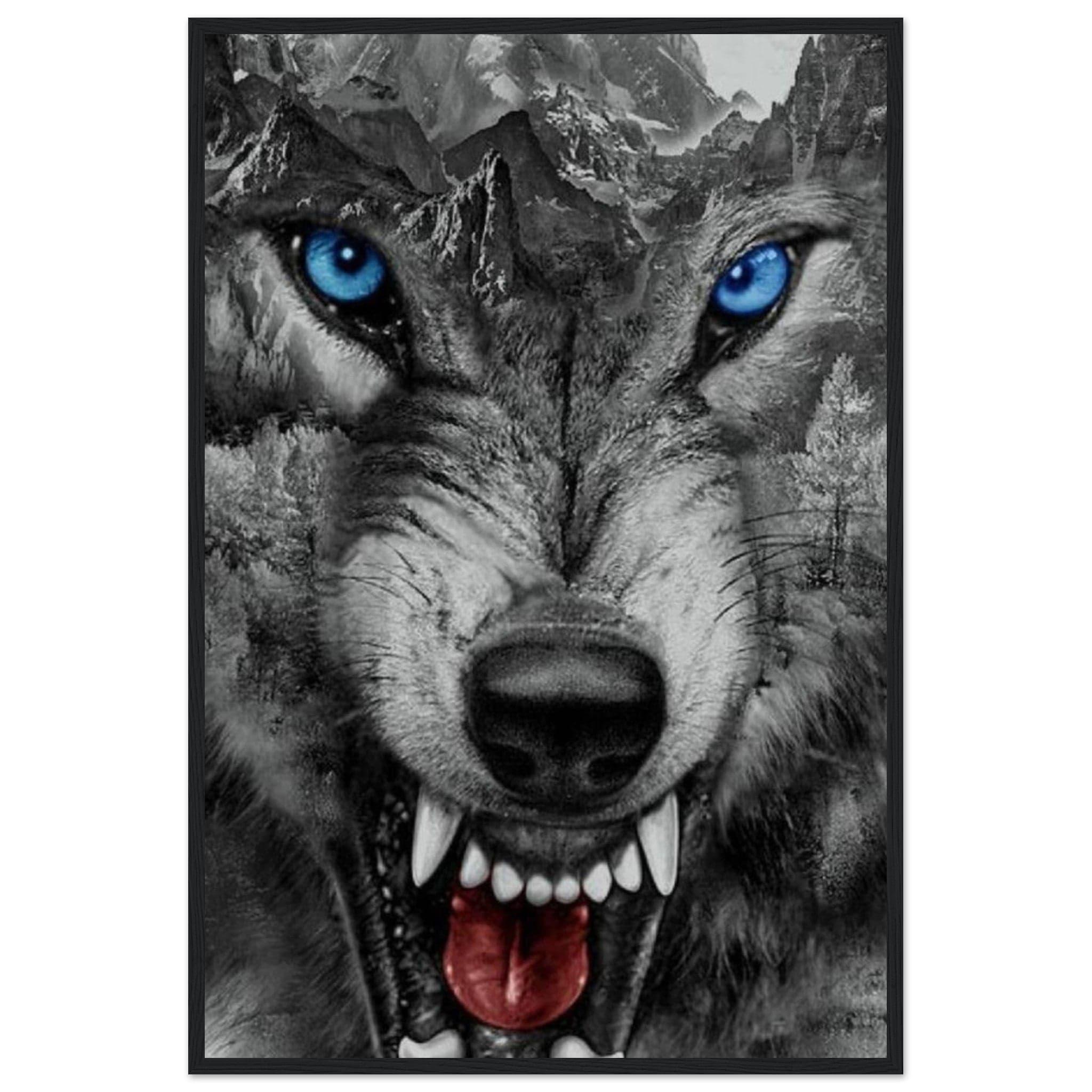 Tableau Loup Yeux Bleu - Canvanation