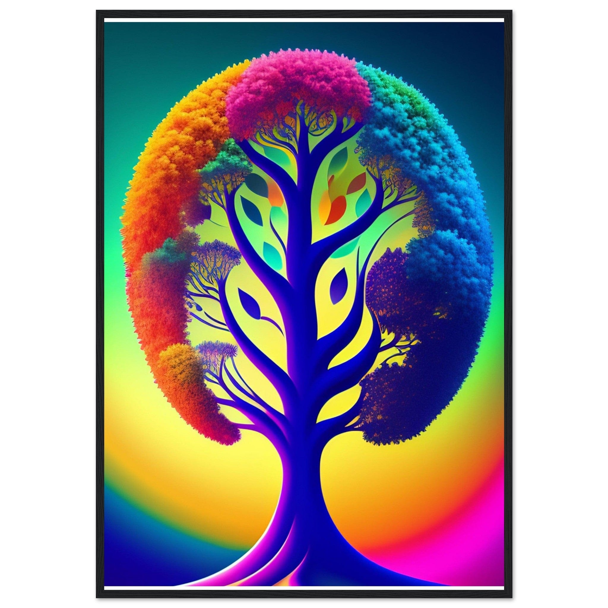 Canvanation Print Material 70x100 cm / 28x40″ Tableau Arbre De Vie Multicolore Enchanté