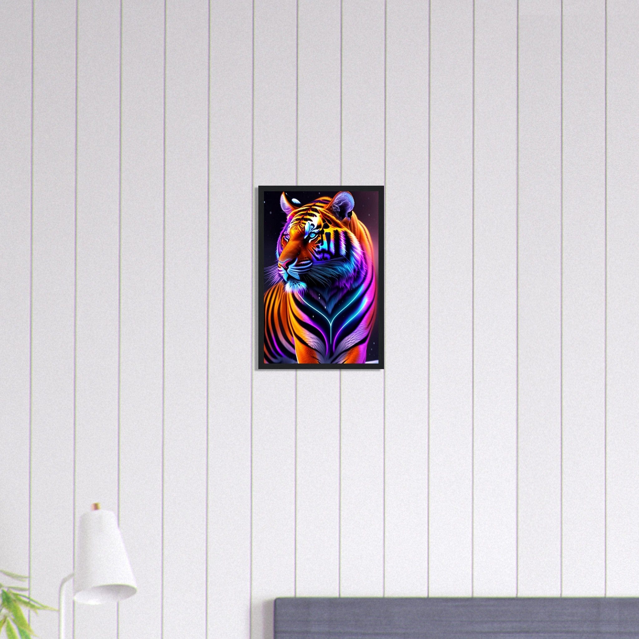 Canvanation Print Material 30x45 cm / 12x18″ Tableau Tigre Du Bengale Fluo