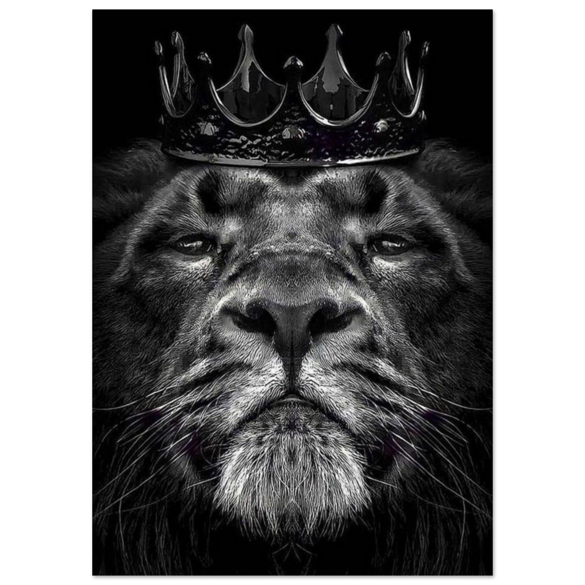 Canvanation Print Material A0 (84.1 x 118.9  cm) Poster Lion Courrone Noir Et Blanc