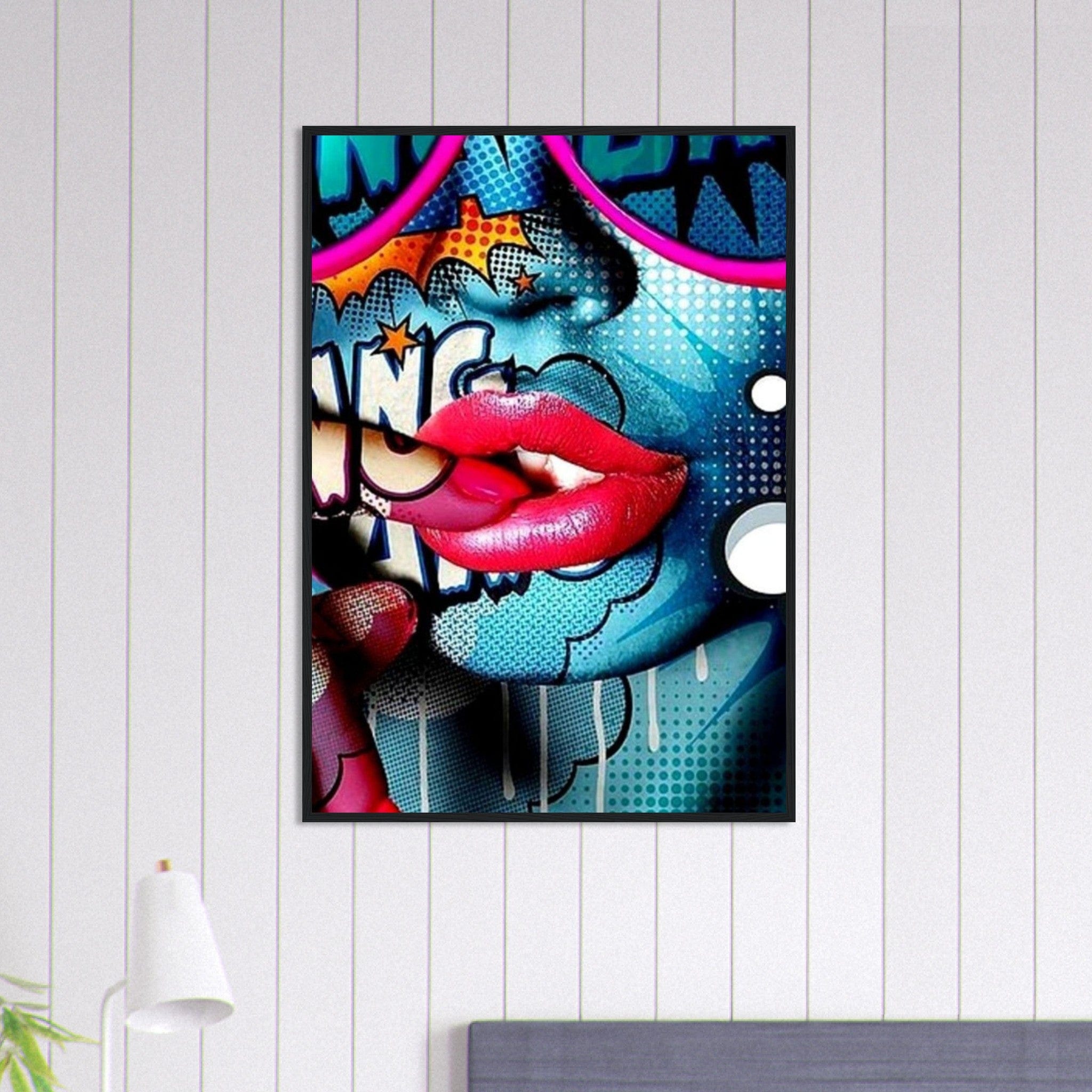 Canvanation Print Material 70x100 cm / 28x40″ Tableau Street Art Femme Pop Bleu