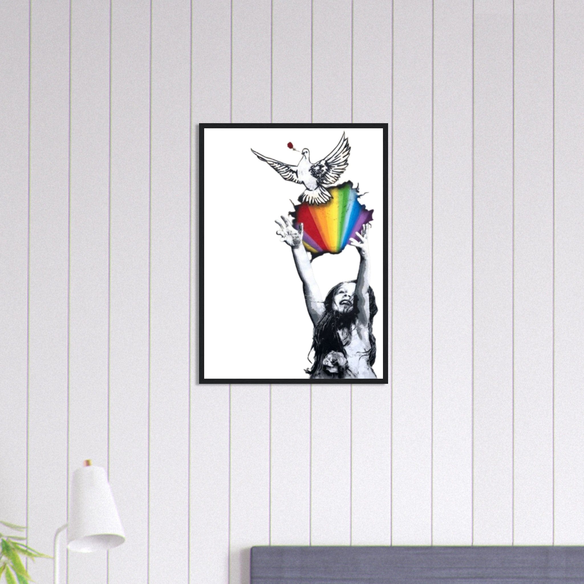 Canvanation Print Material 50x70 cm / 20x28″ Tableau Pop Art Banksy Arc En Ciel