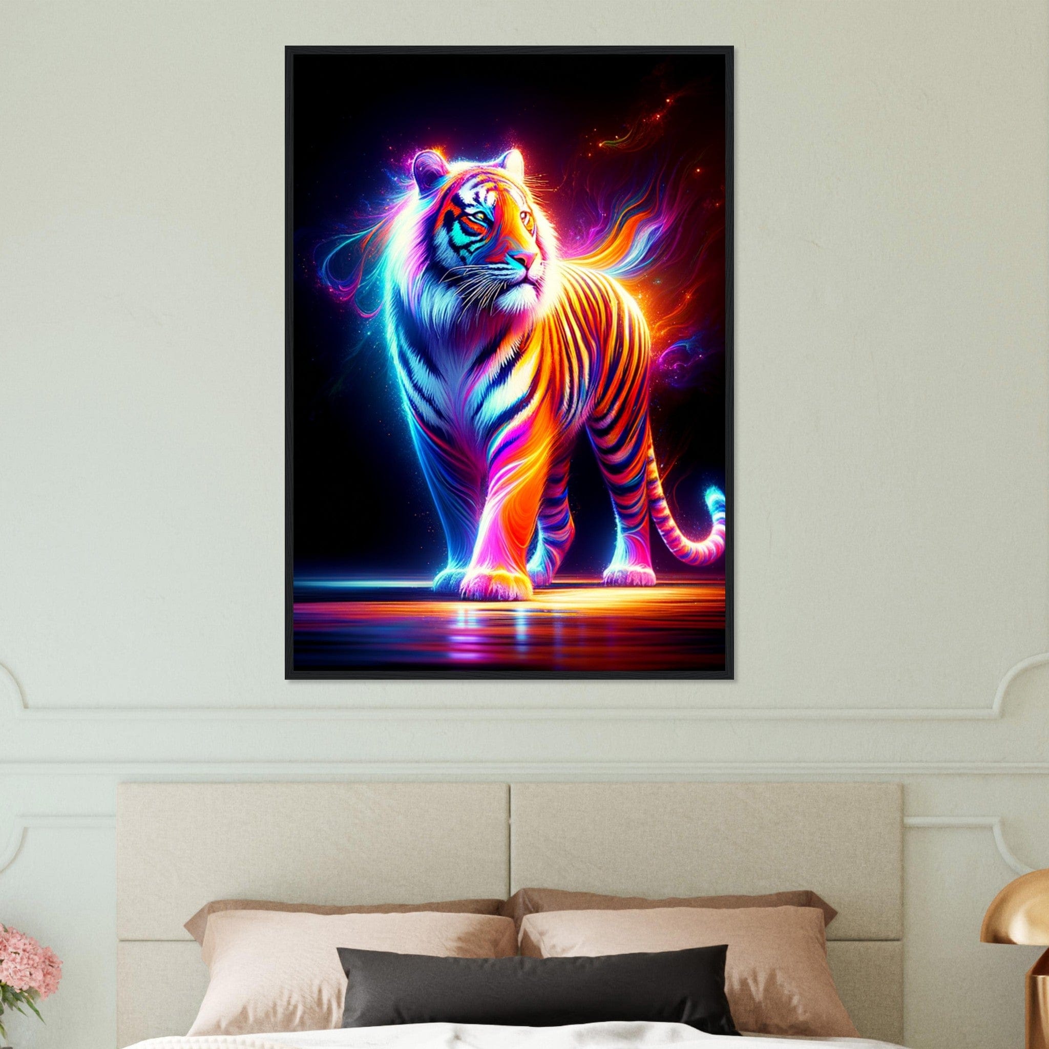 Tableau Tigre Art Lumineux Noir