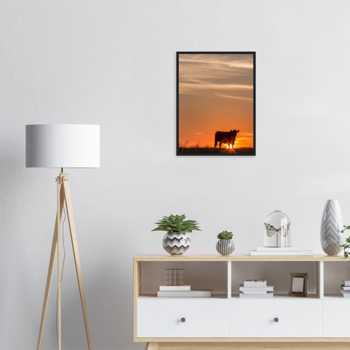 Tableau Vache Couché De Soleil - Canvanation