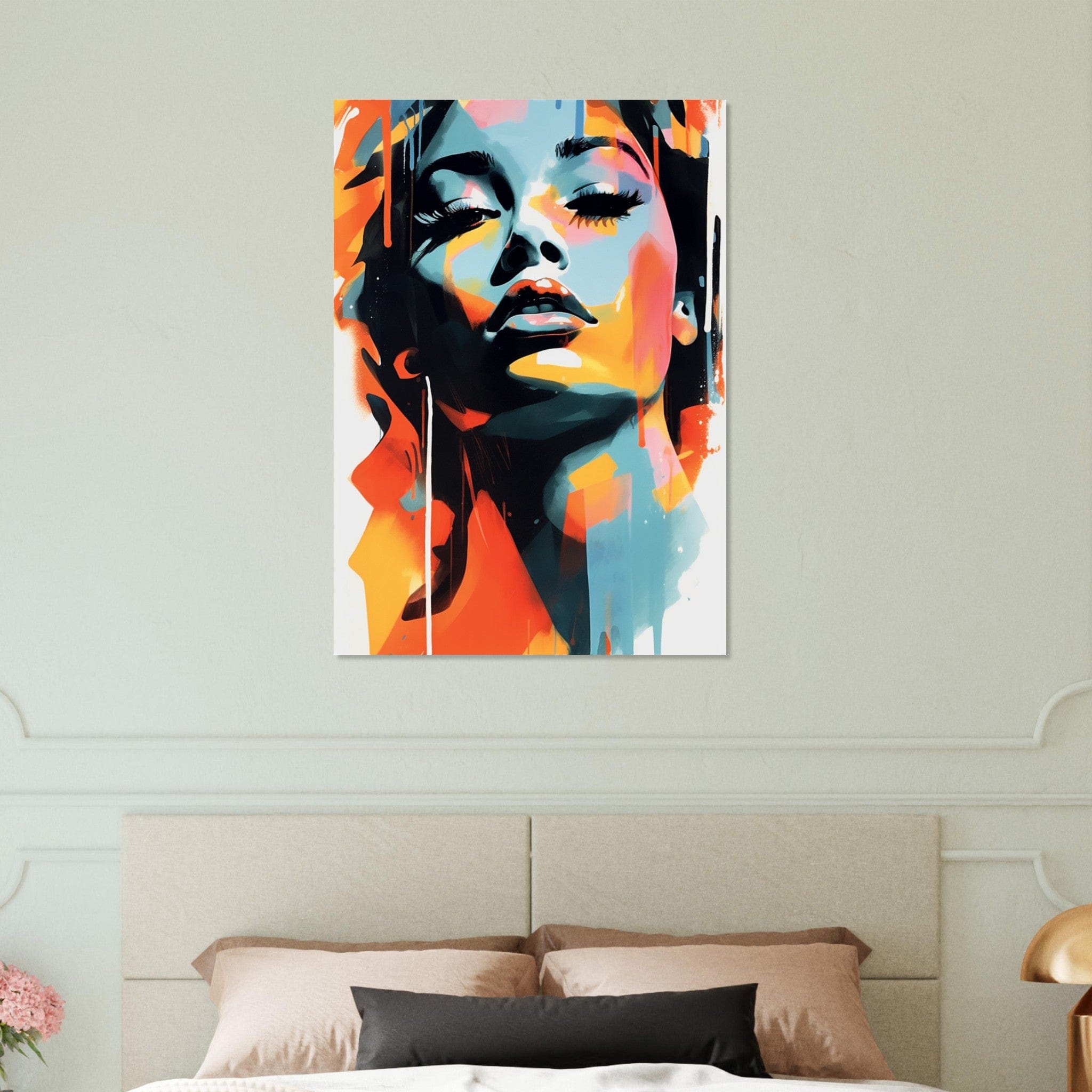 Gelato Print Material Portrait Femme Profil Peinture