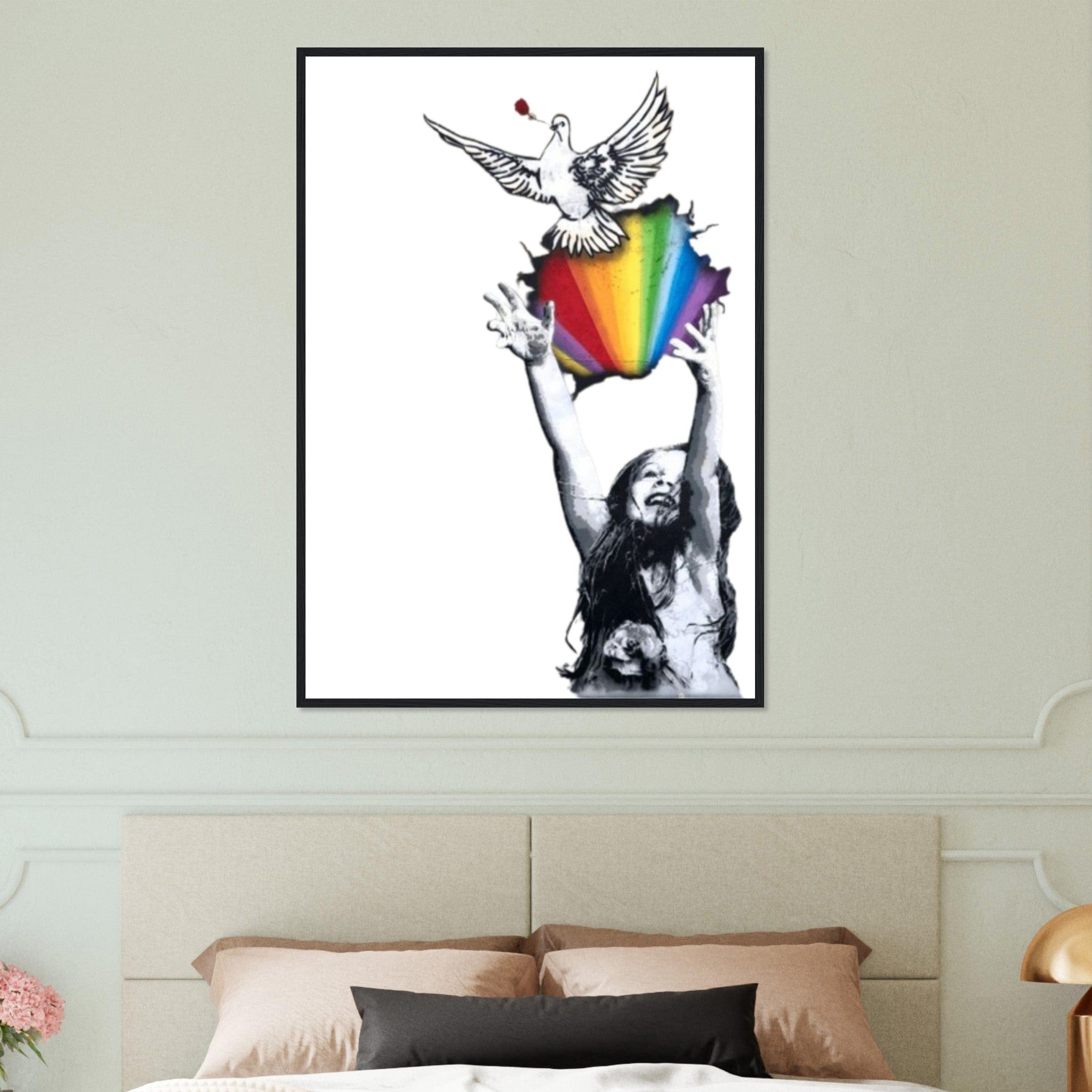 Tableau Pop Art Banksy Arc En Ciel