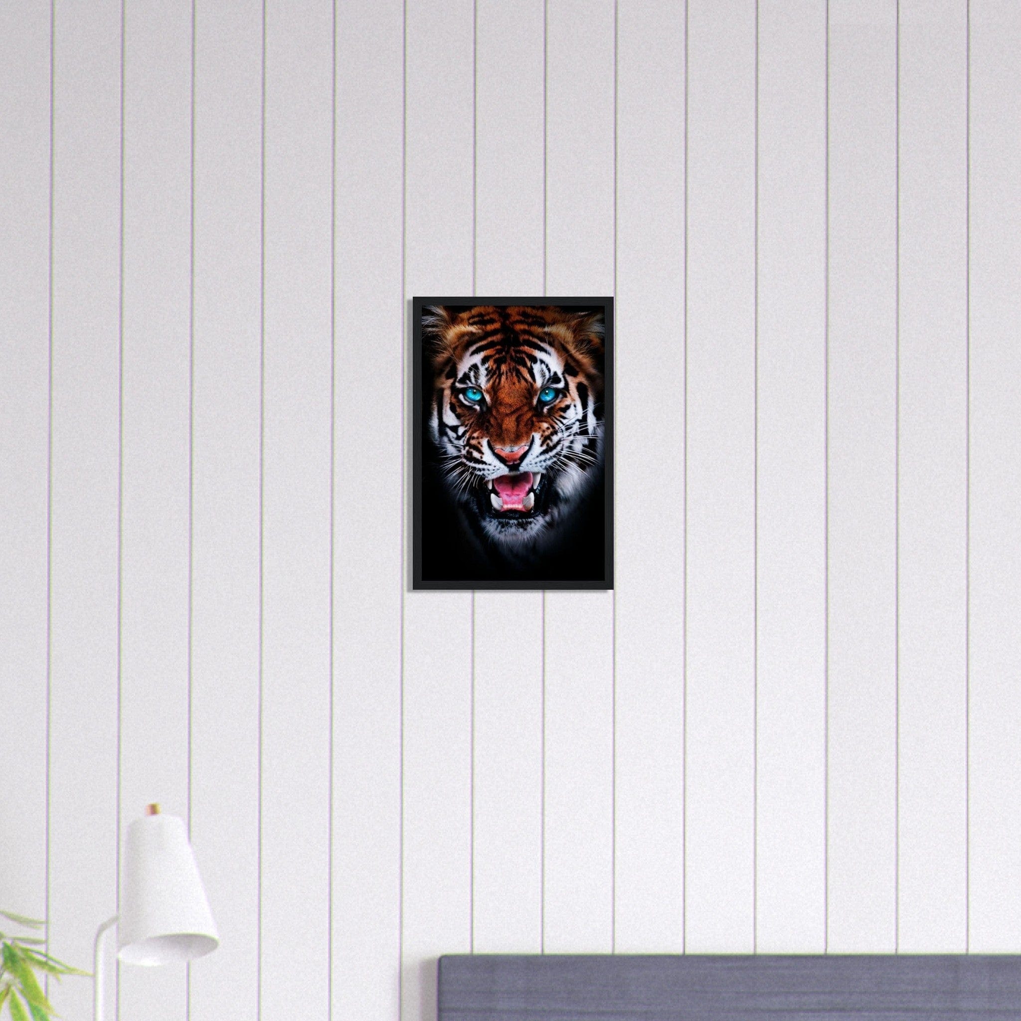 Tableau Tigre Du Bengale Yeux Bleu Canvanation