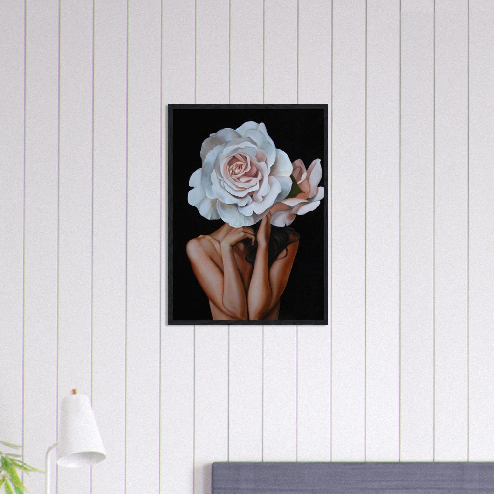 Canvanation Print Material 50x70 cm / 20x28″ Tableau Femme Fleurs Cheveux Blanc