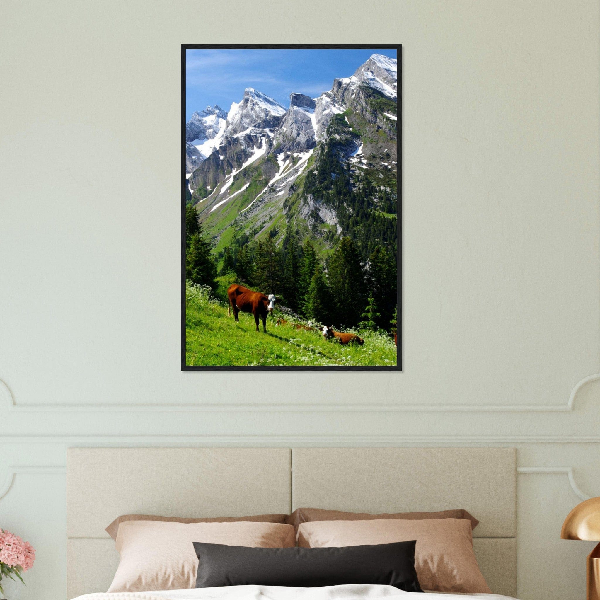 Canvanation Print Material 60x90 cm / 24x36″ Tableau Montagne Chalet