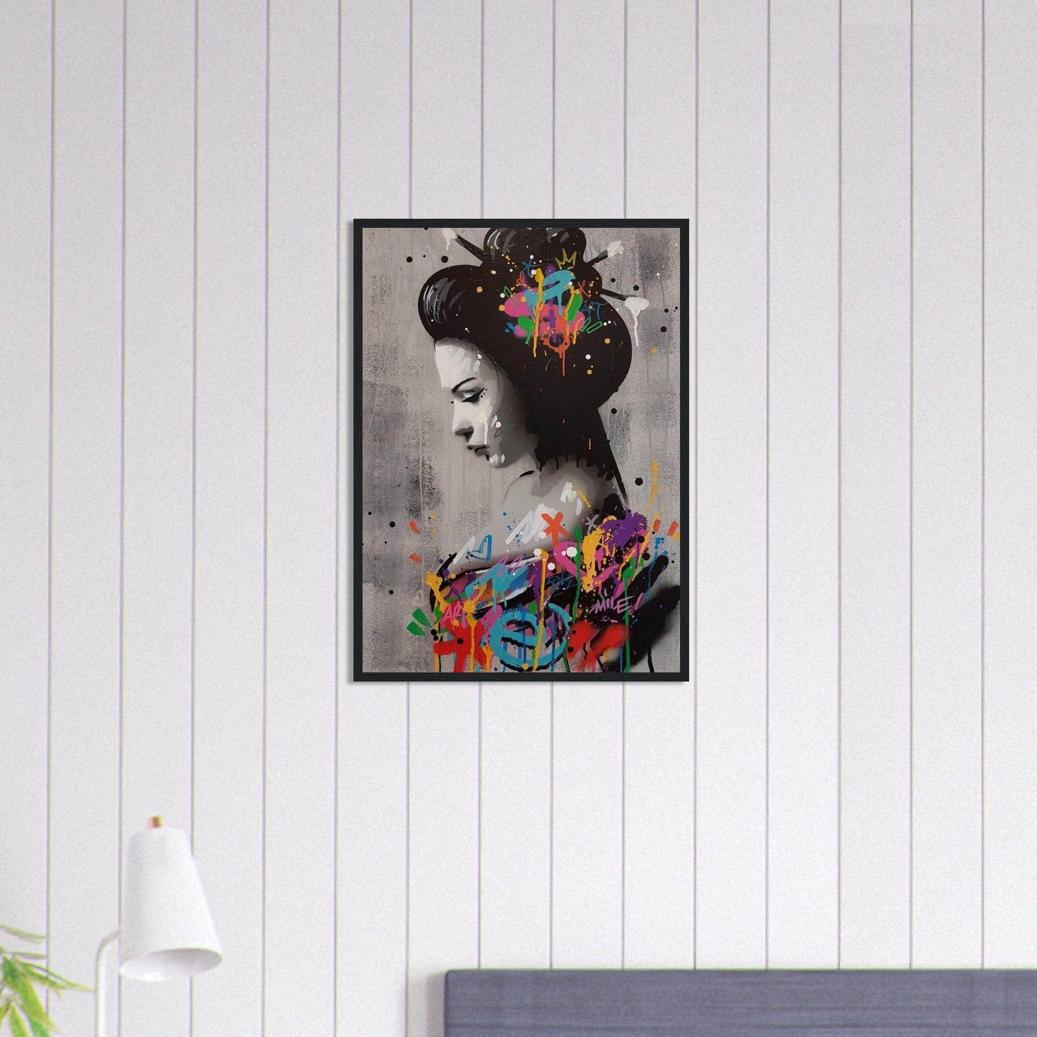 Canvanation Print Material 50x70 cm / 20x28″ Tableau Street Art Japonais Geisha