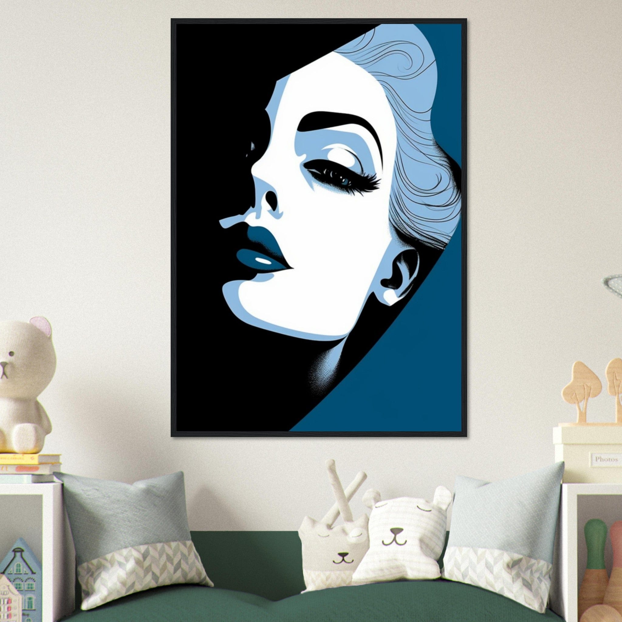 Canvanation Print Material 70x100 cm / 28x40″ Tableaux Portrait Femme Bleu