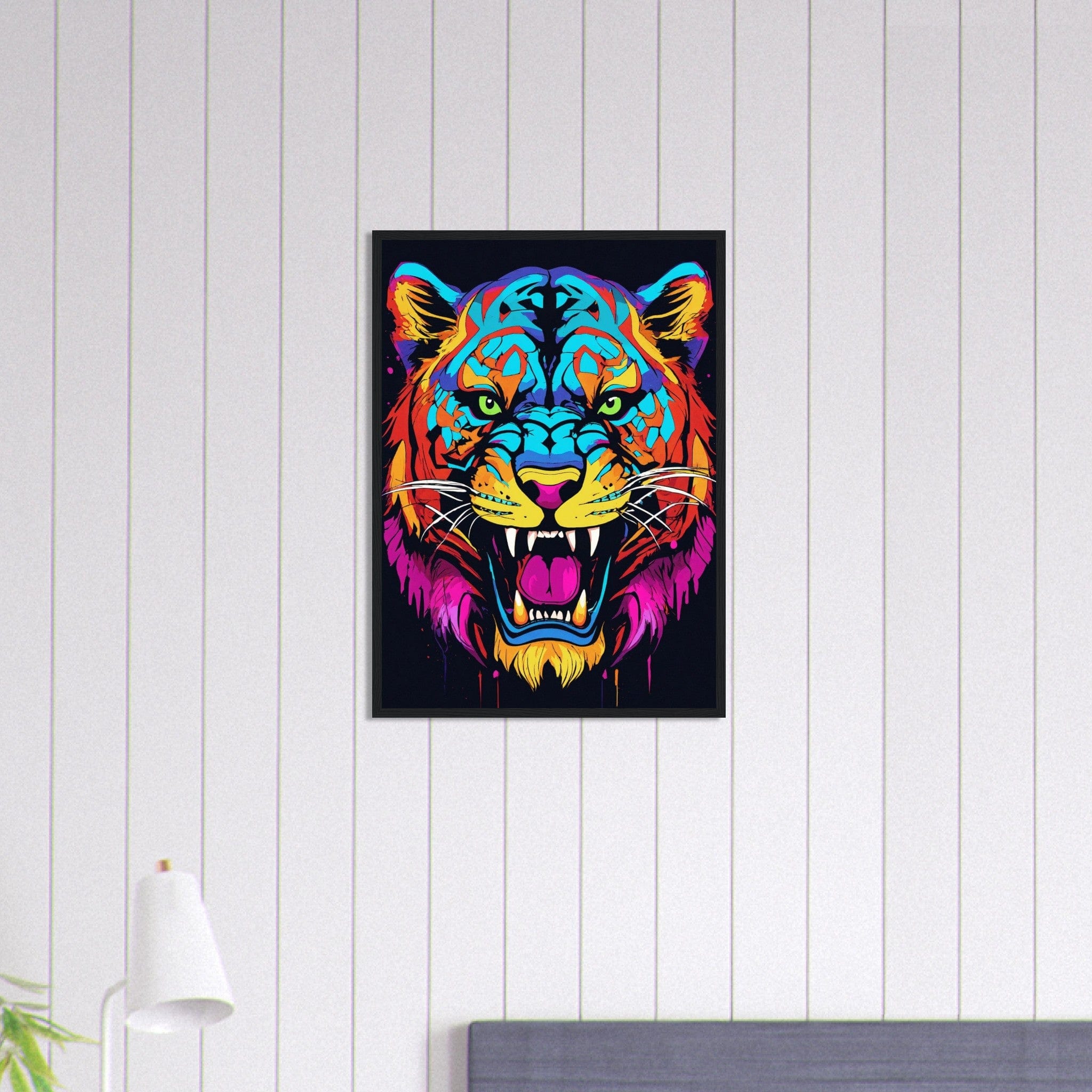 Canvanation Print Material 50x70 cm / 20x28″ Tableau Tigre Rugissement Chromatique