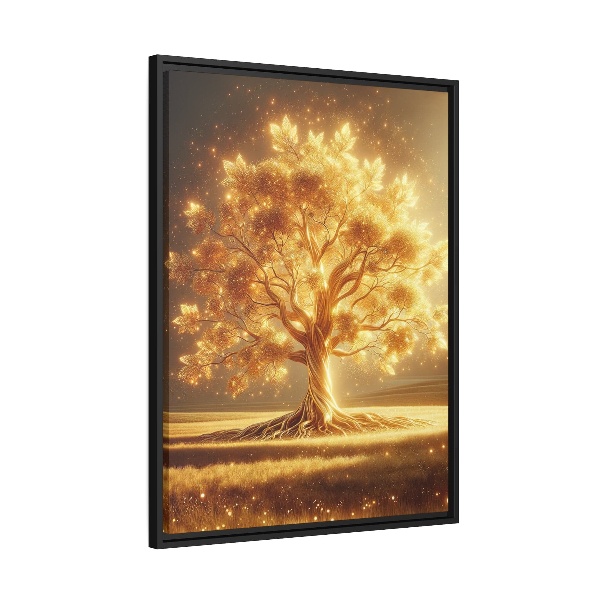 Printify Canvas Tableau Arbre De Vie Les Feuilles D'or Bruissent Dans Le Vent