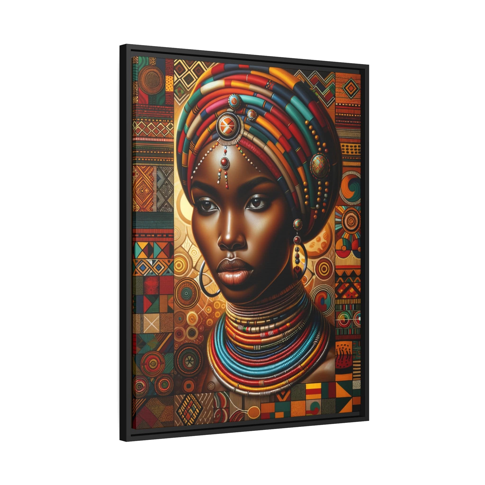 Printify Canvas Tableau "Élégance africaine : Un tableau vibrant rendant hommage à la beauté et à la force des femmes africaines"