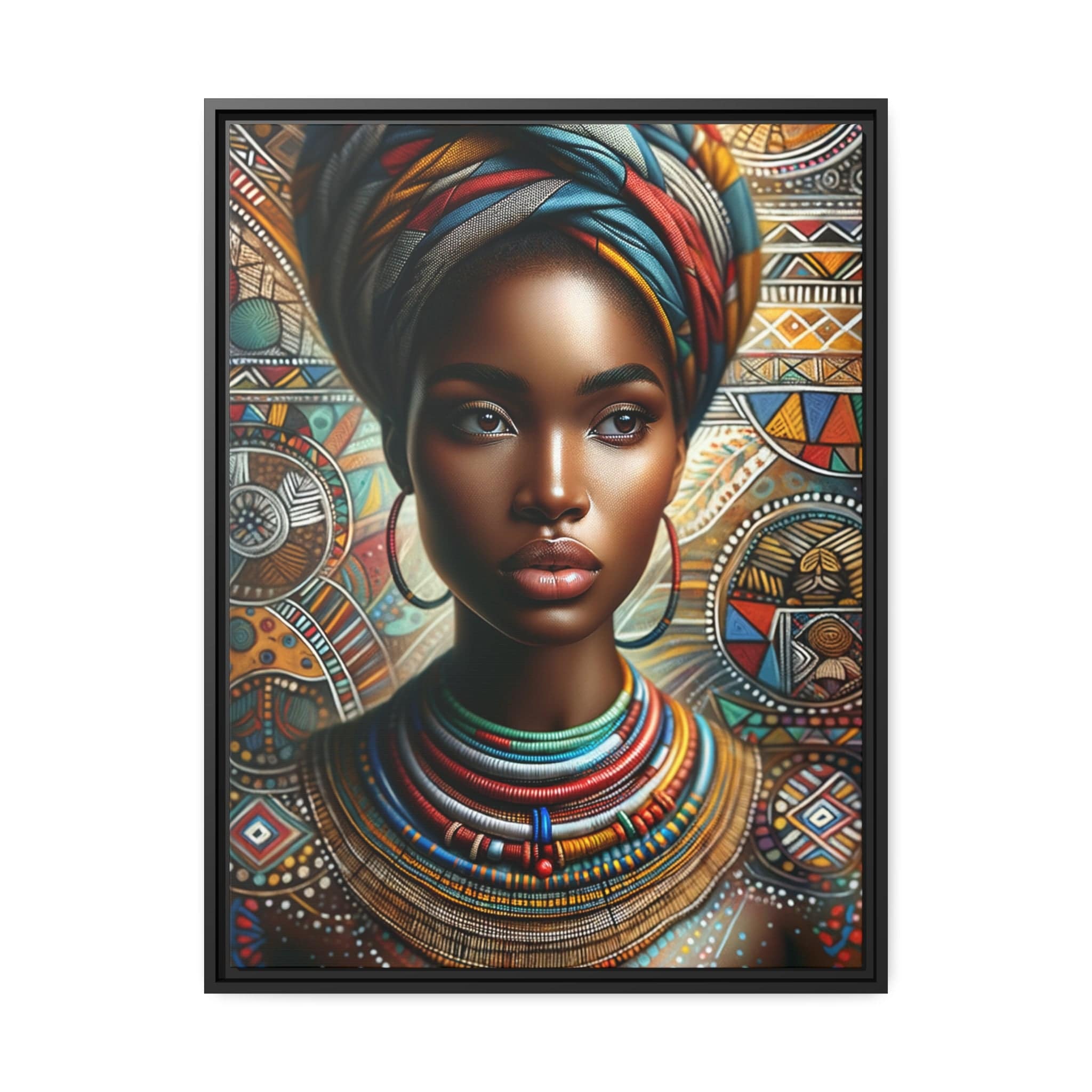 Printify Canvas 61.00 Cm" x 81.30 Cm" (Vertical) Tableau "L'éclat de la féminité africaine"