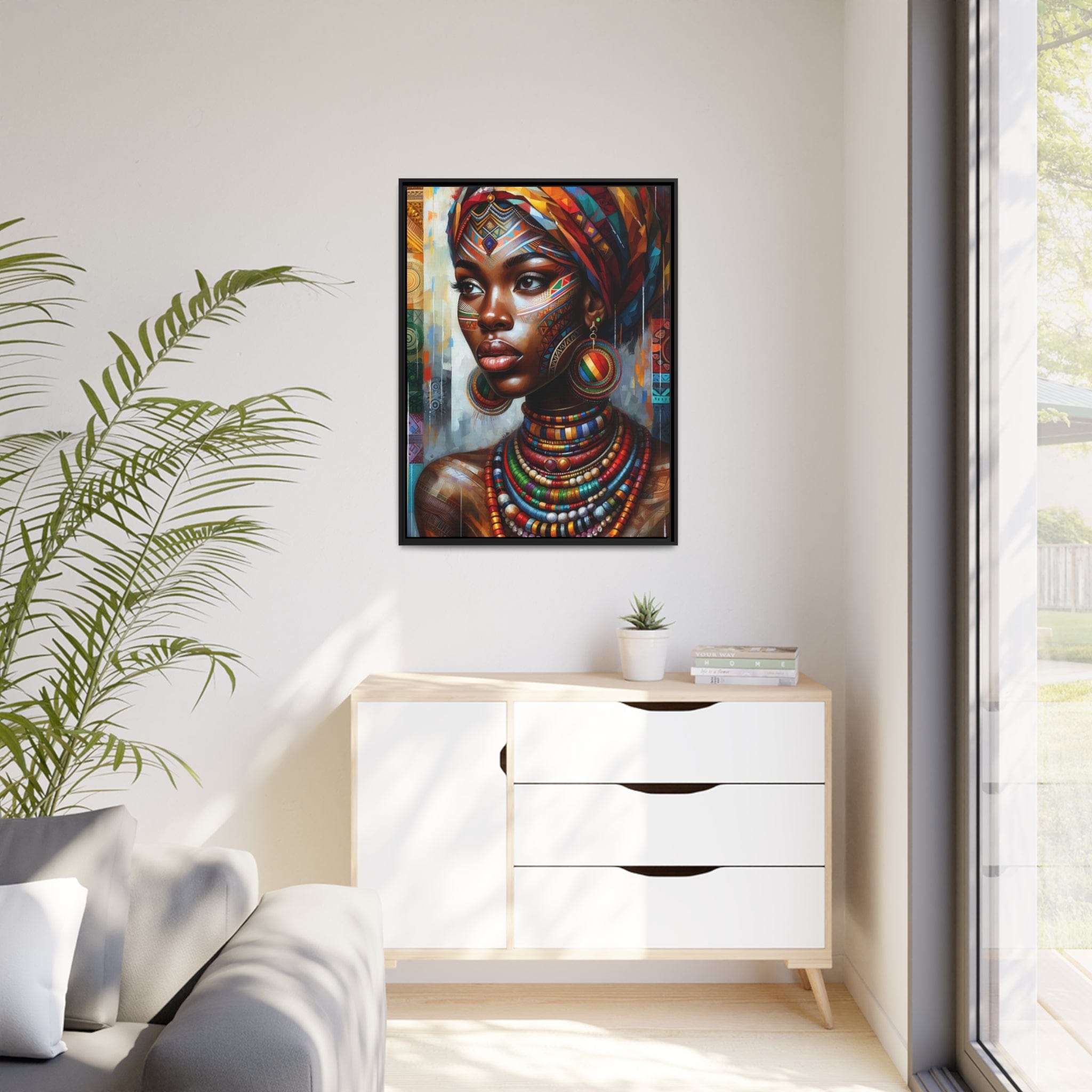 Printify Canvas Tableau "Portrait de la grâce féminine africaine : célébration de la beauté et de la puissance"