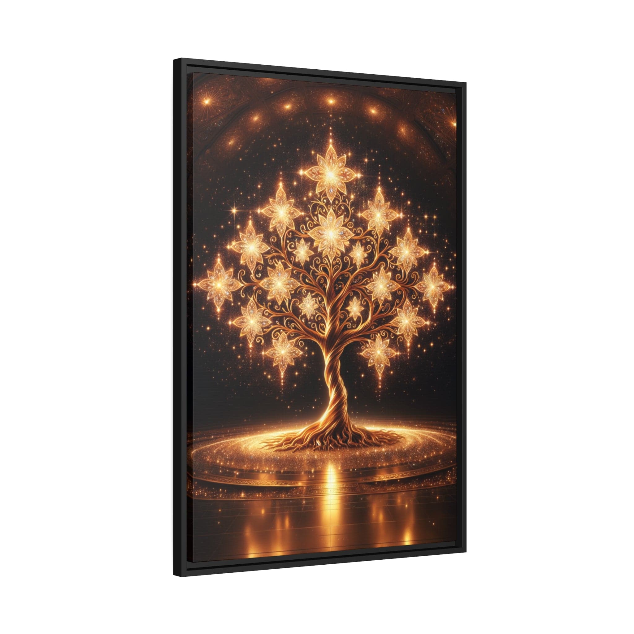 Printify Canvas Tableau Arbre De Vie Nuance D'or