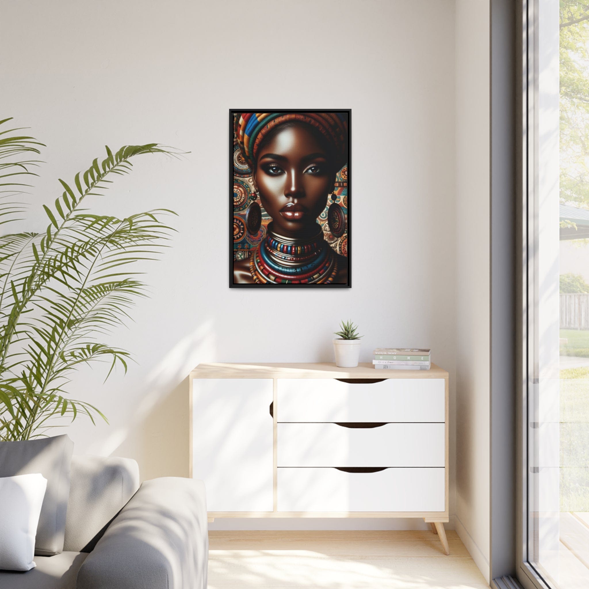 Printify Canvas Tableau "La puissance et la grâce : Évocation des femmes africaines à travers les coups de pinceau"