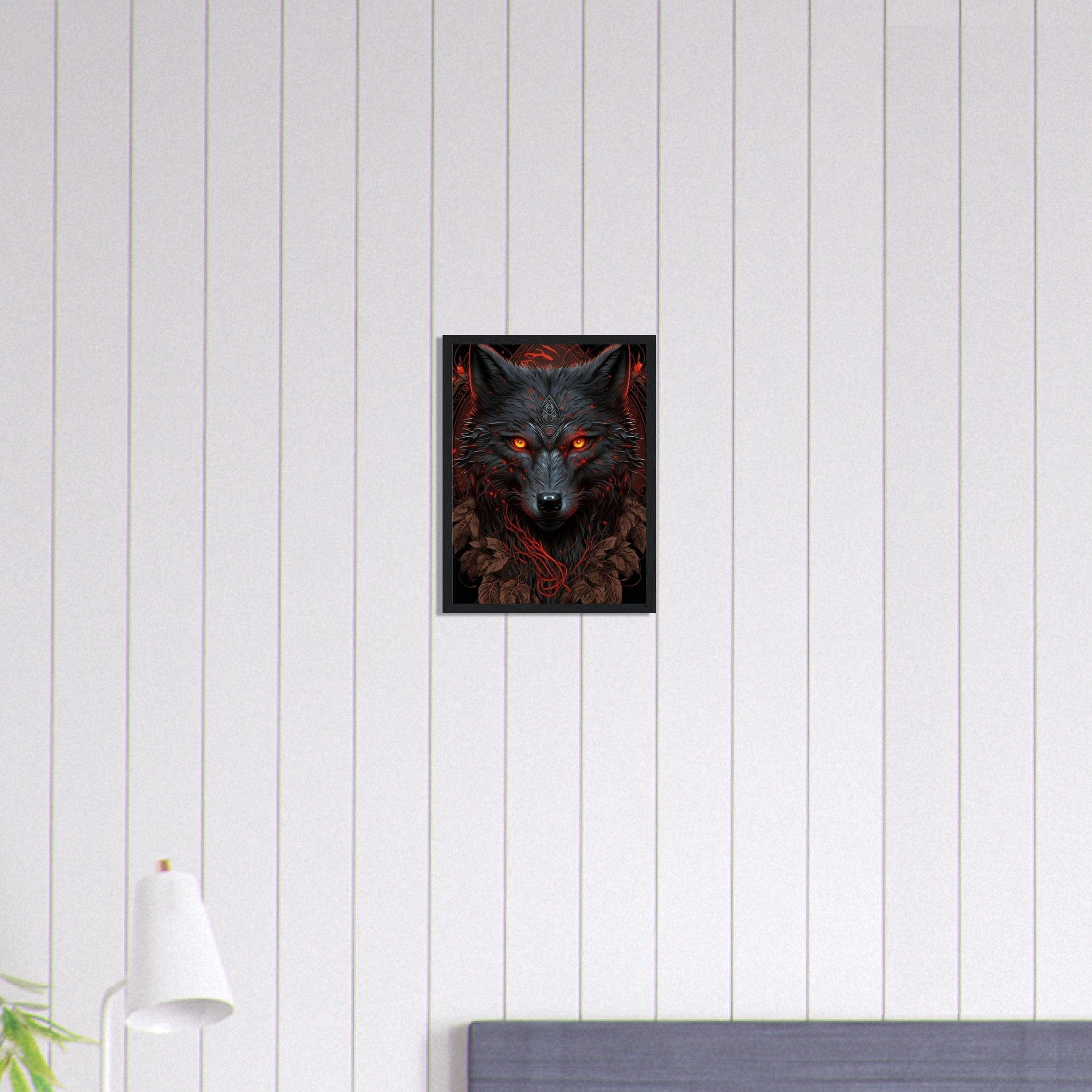 Canvanation Print Material 30x40 cm / 12x16″ Tableau Loup Noir Yeux Rouge