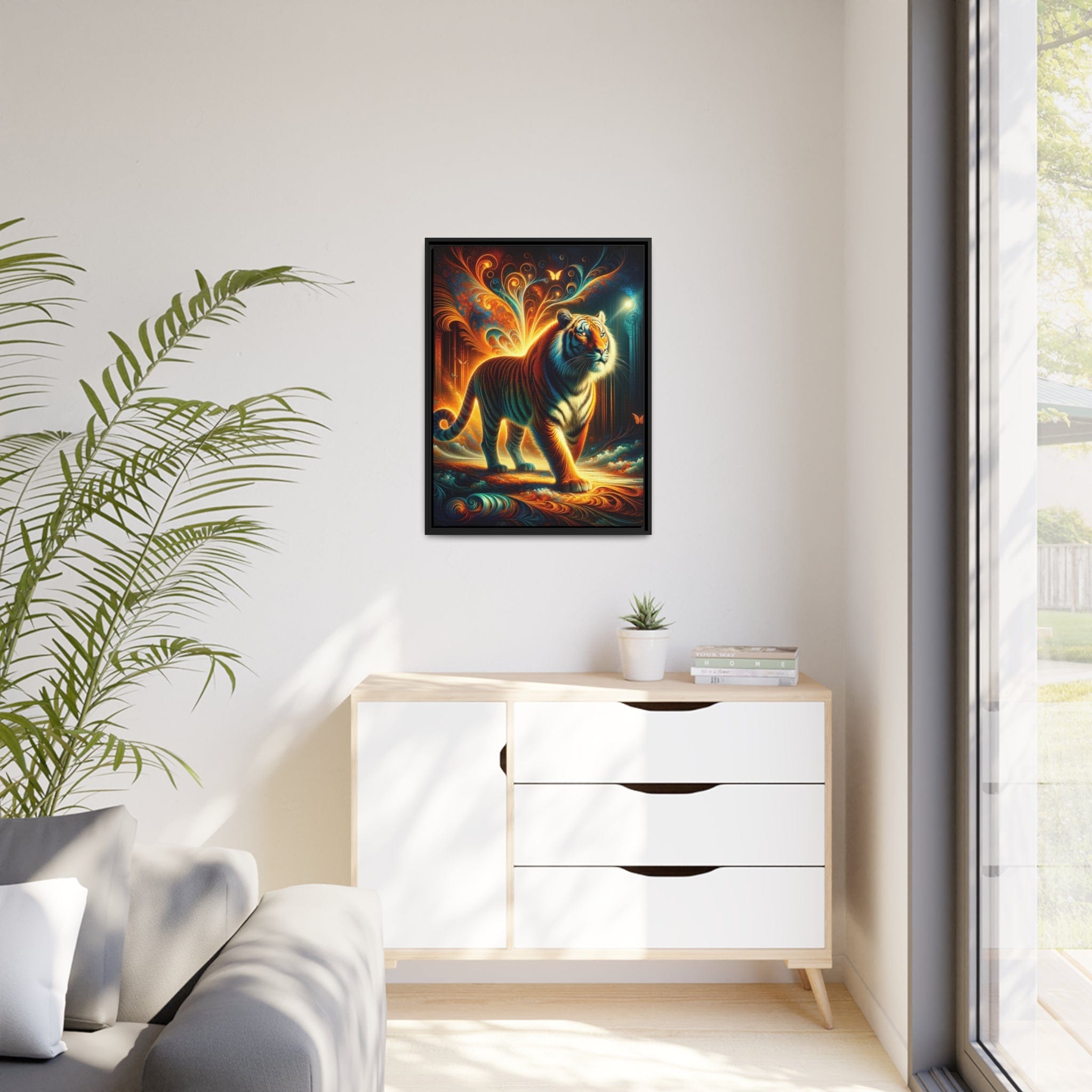 Printify Canvas Tableau Tigre Capturée En Couleurs