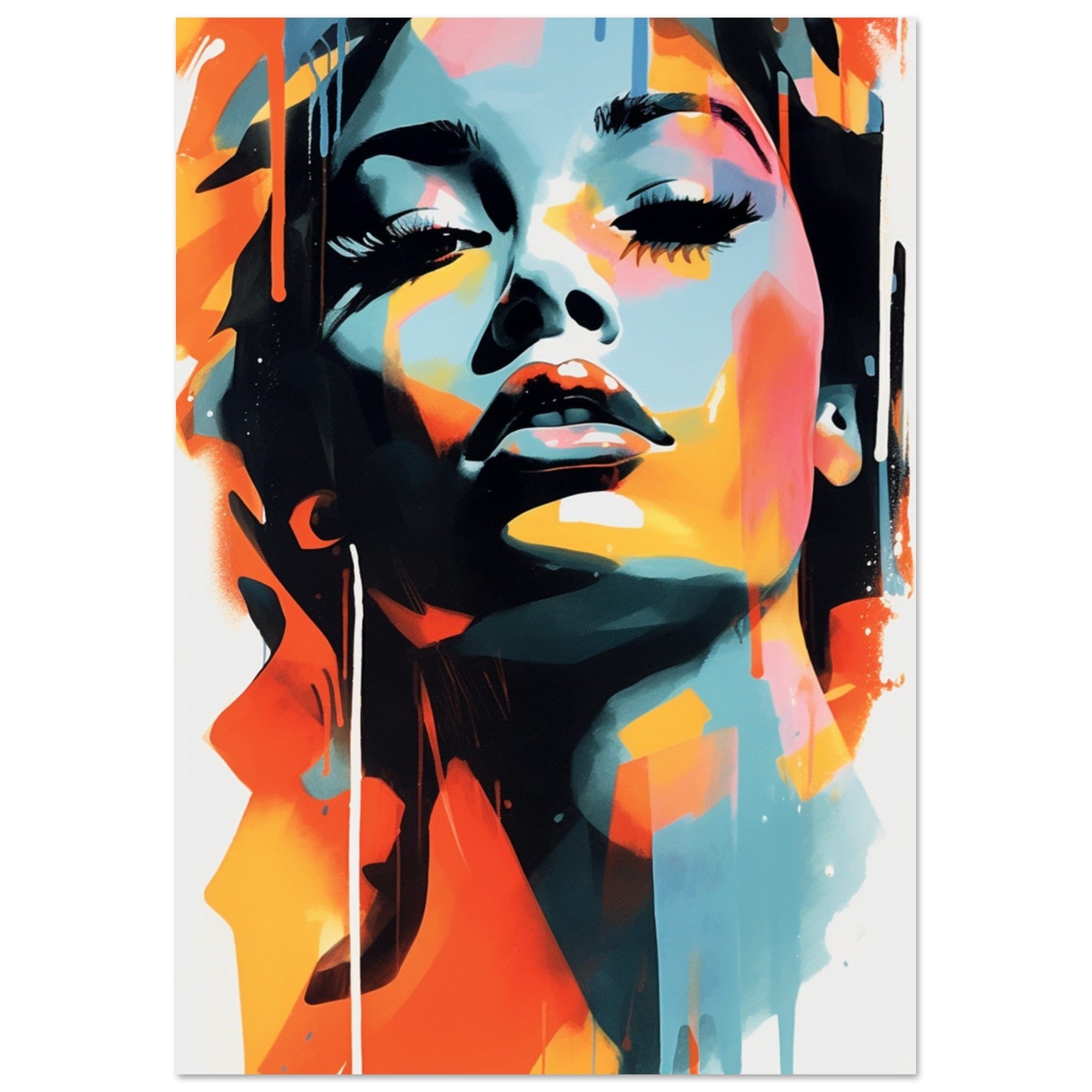 Gelato Print Material 70x100 cm / 28x40″ Portrait Femme Profil Peinture