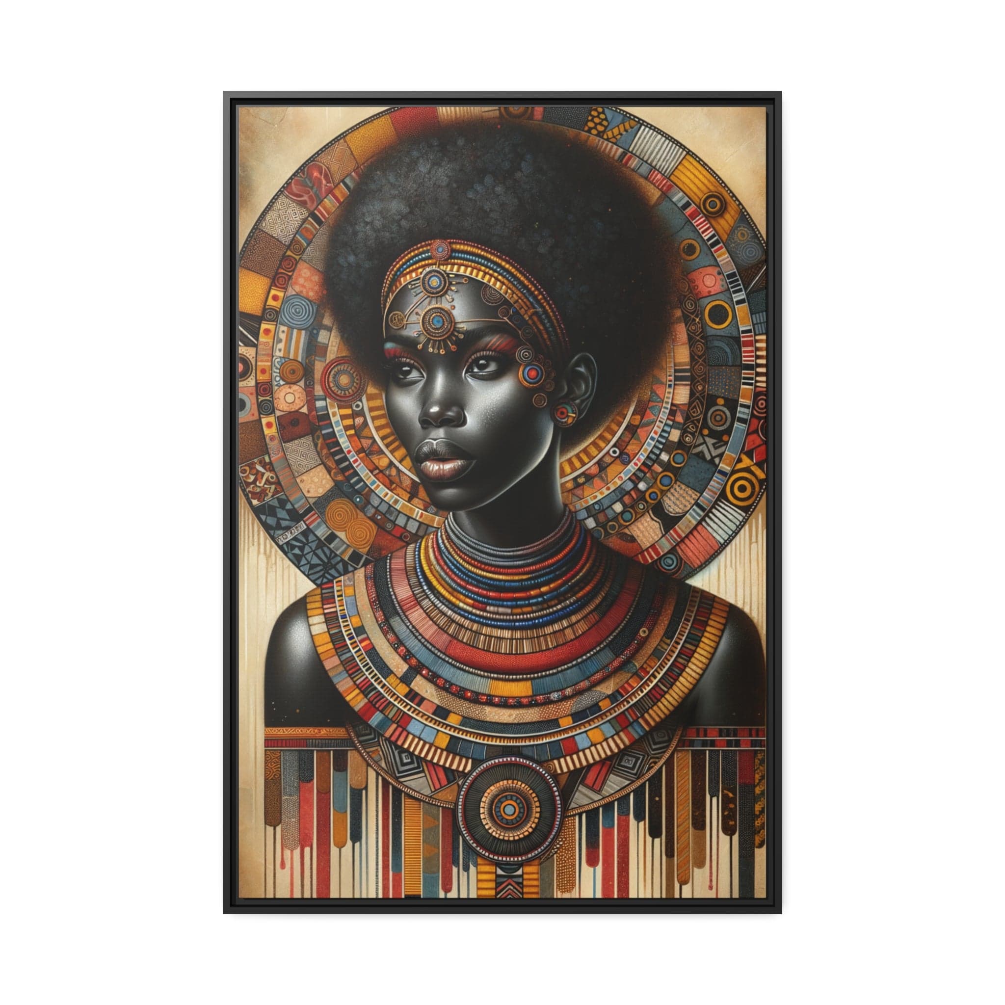 Printify Canvas 81.30 Cm″ x 121.90 Cm″ (Vertical) Tableau "Afrique épanouie : La beauté féminine capturée dans un tableau"