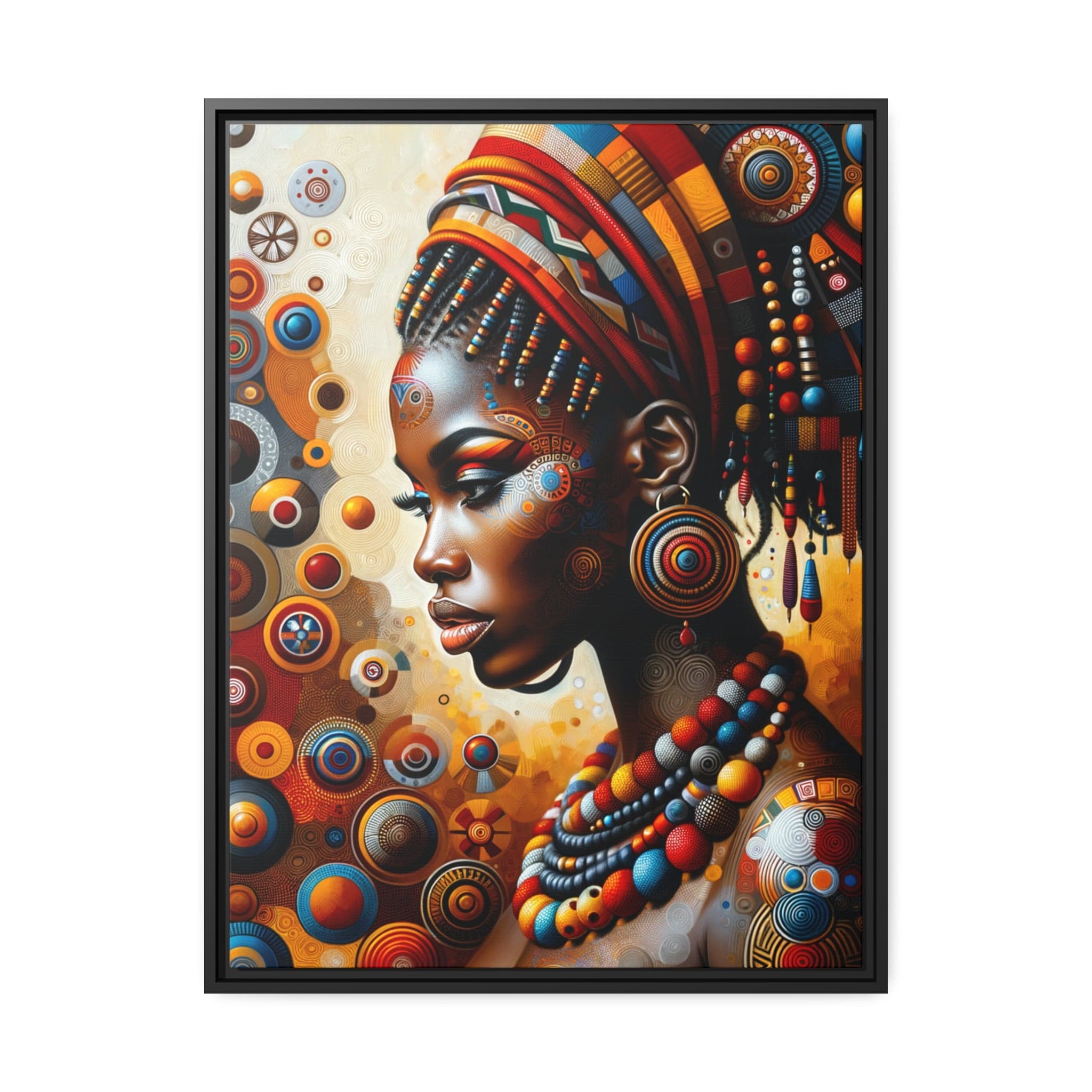 Printify Canvas 61.00 Cm" x 81.30 Cm" (Vertical) Tableau "Au cœur de la beauté africaine: Tableau vibrant de femmes inspirantes"