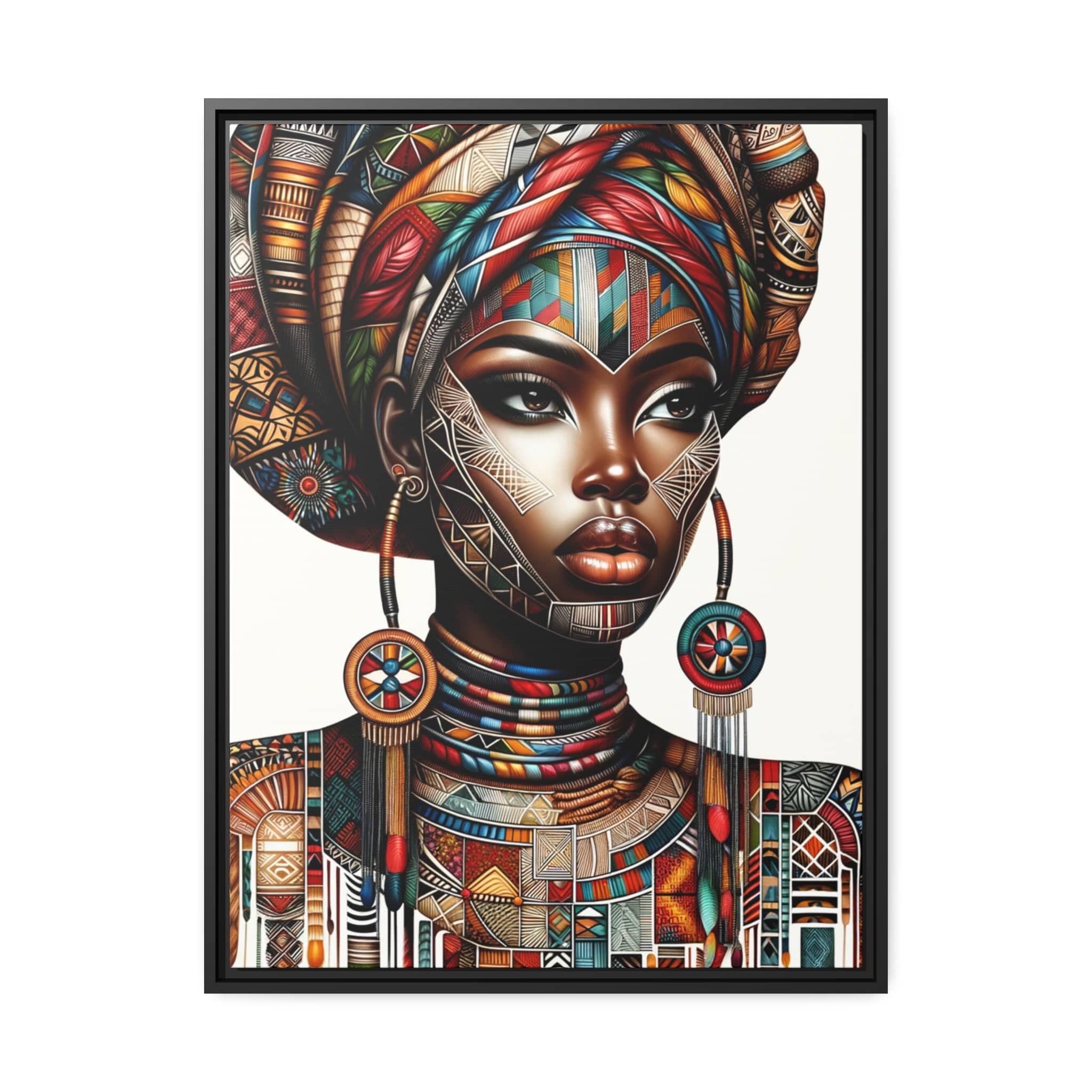 Printify Canvas 61.00 Cm" x 81.30 Cm" (Vertical) Tableau "La force, la beauté et la grâce : Tableau captivant d'une femme africaine"