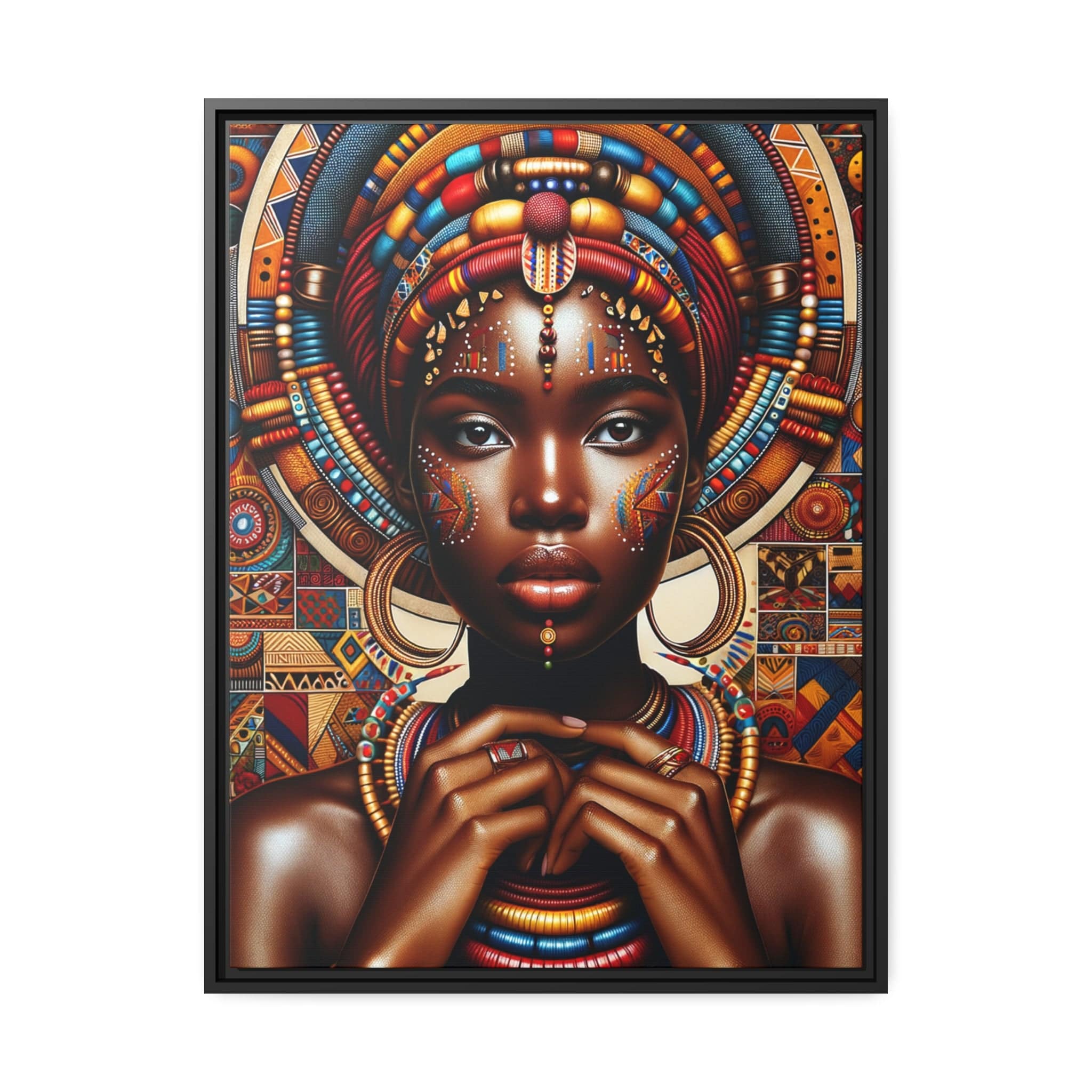 Tableau "L'éclat et la grâce de la femme africaine : hommage à la beauté et à la résilience" Canvanation