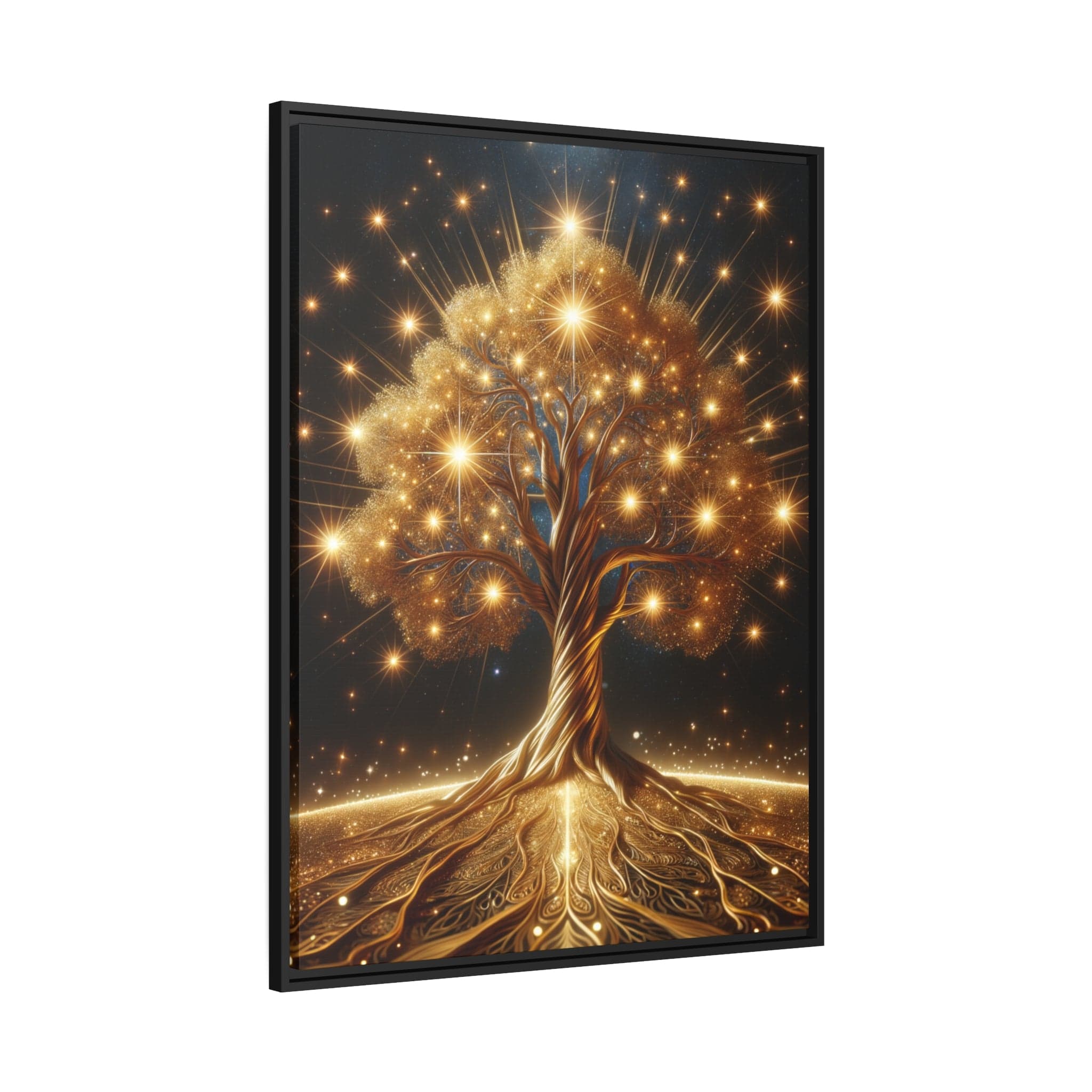 Printify Canvas Tableau Arbre De Vie Les Feuilles D'Or