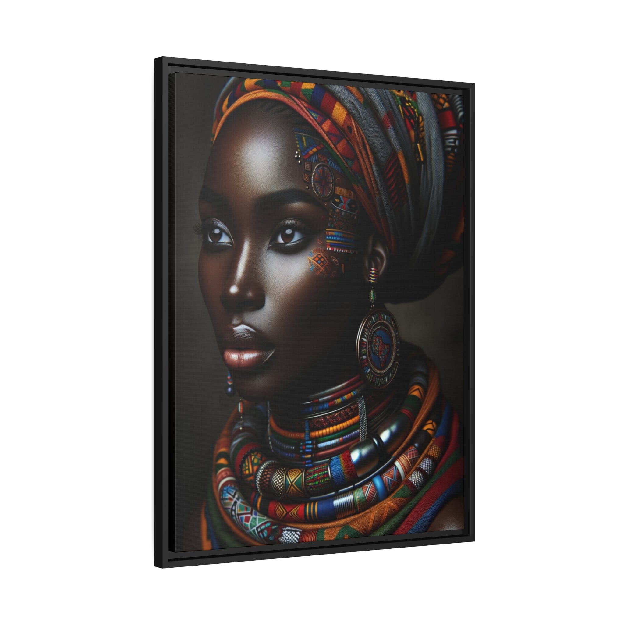 Printify Canvas Tableau "La beauté africaine: un portrait captivant de la femme"