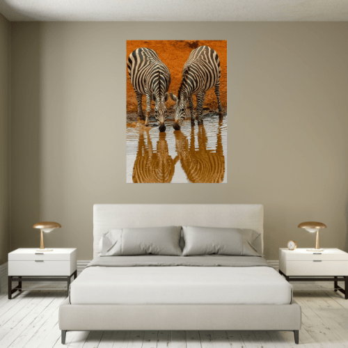 Tableau Savane Africaine Zebres